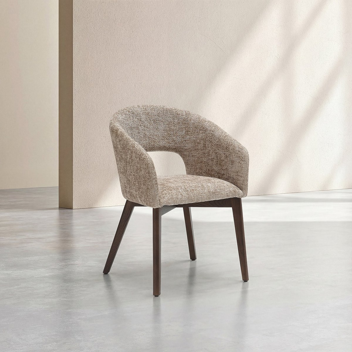 Chaise tissu RUSTI beige, HABITAT