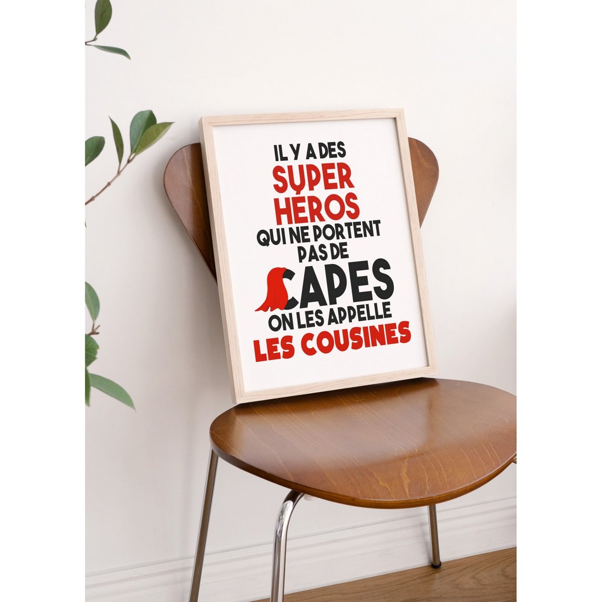 Affiche 'Cousines Super Héros' blanc, L'AFFICHERIE