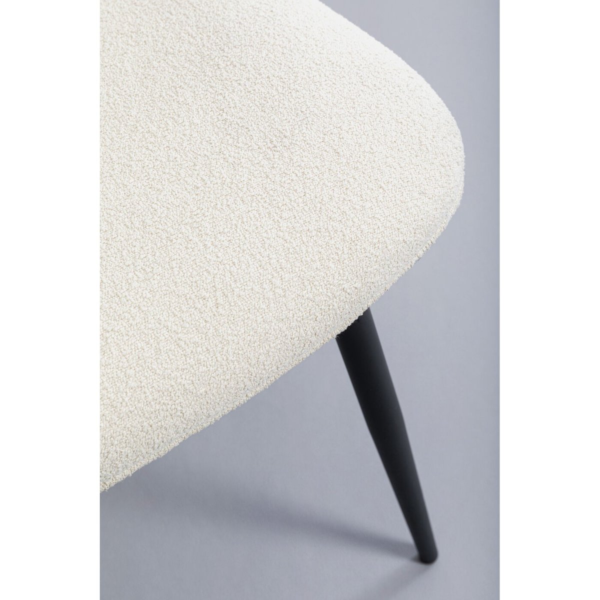Ensemble table et 2 chaises en polyester bouclé, BISTROT blanc, KARE DESIGN