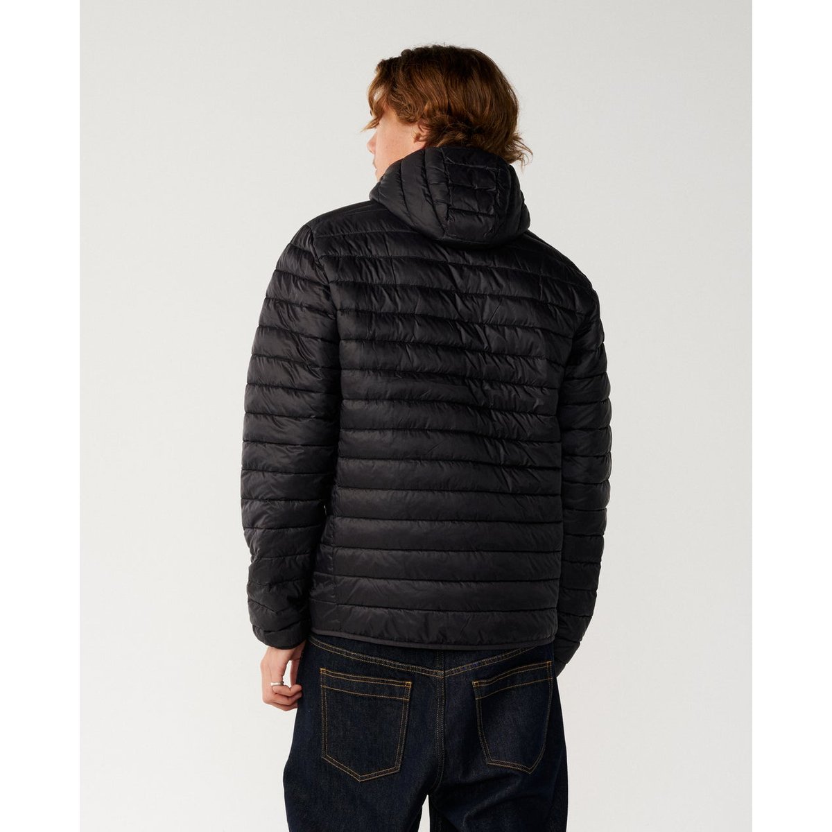 Veste à capuche SEARCH Series Puffer DWR noir, RIP CURL