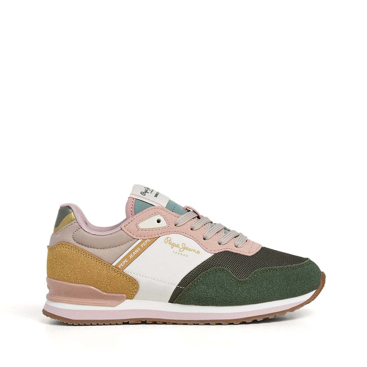 Baskets Combinées vert kaki forêt, PEPE JEANS