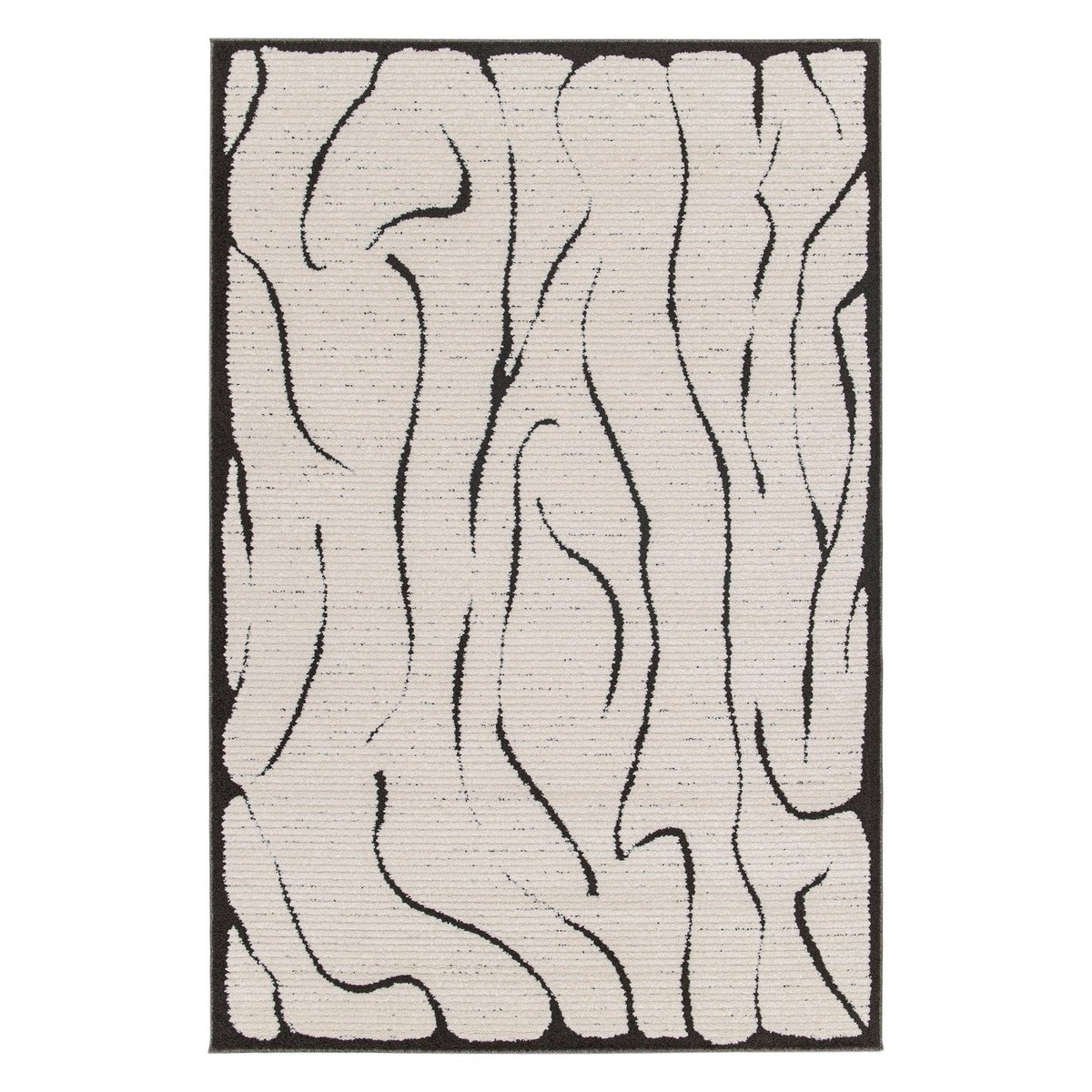 Tapis effet haut-bas très doux MIRAGE noir intense, AFK LIVING