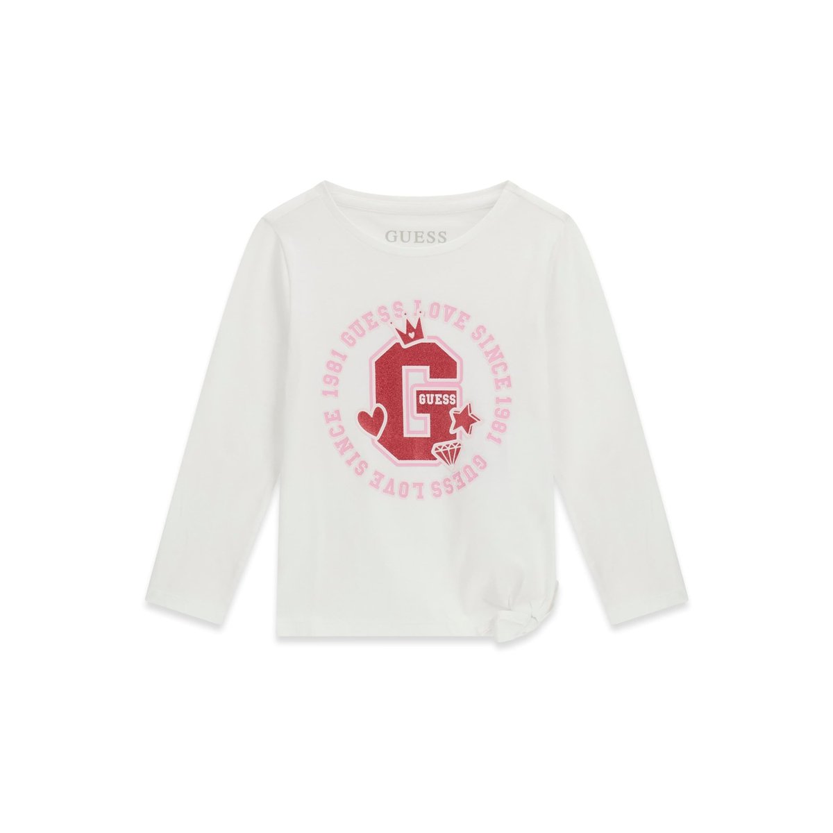 T-Shirt Avec Logo Pailleté blanc, GUESS KIDS