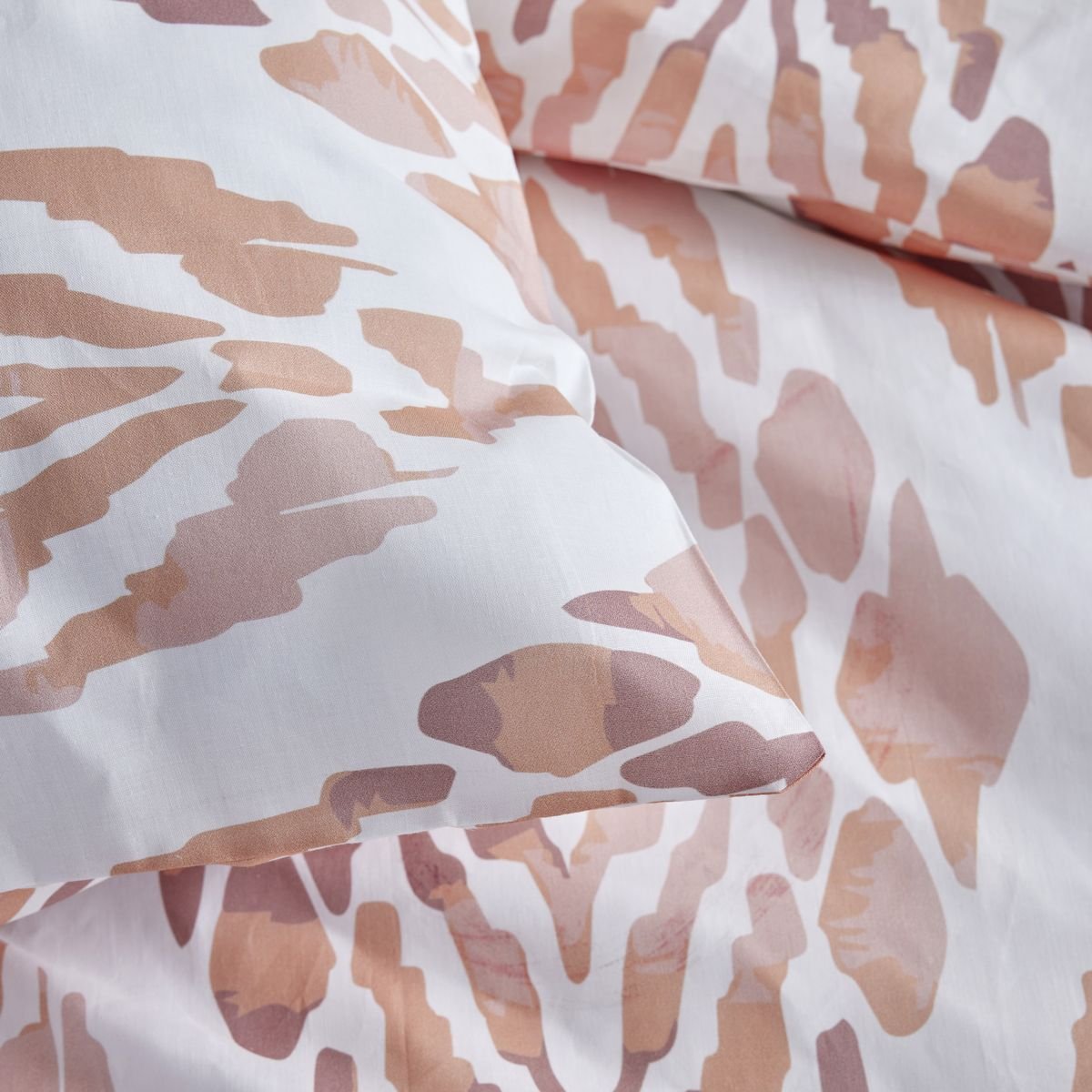 Parure de lit imprimé Graphique coton SUNSHINE SOPHIA blanc, TODAY