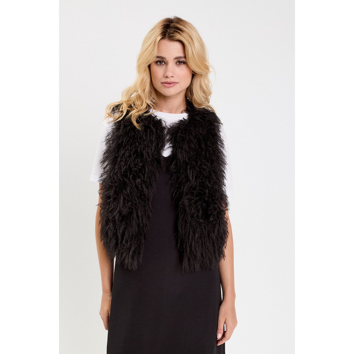 Gilet court sans manches noir, CACHE CACHE