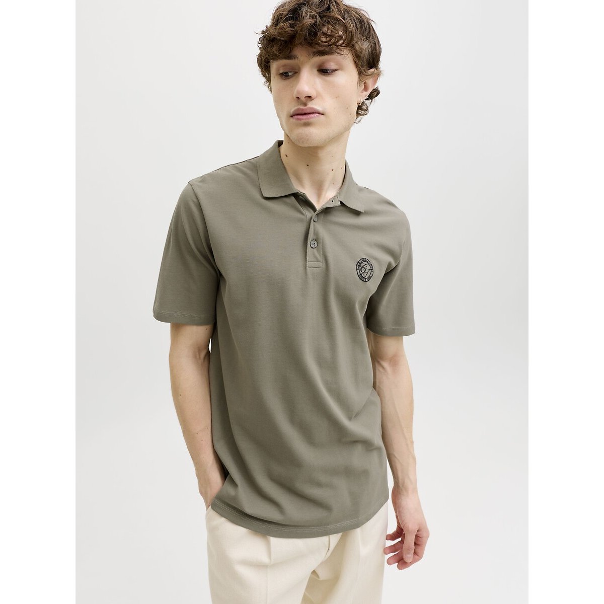 Polo manches courtes kaki, JACK & JONES