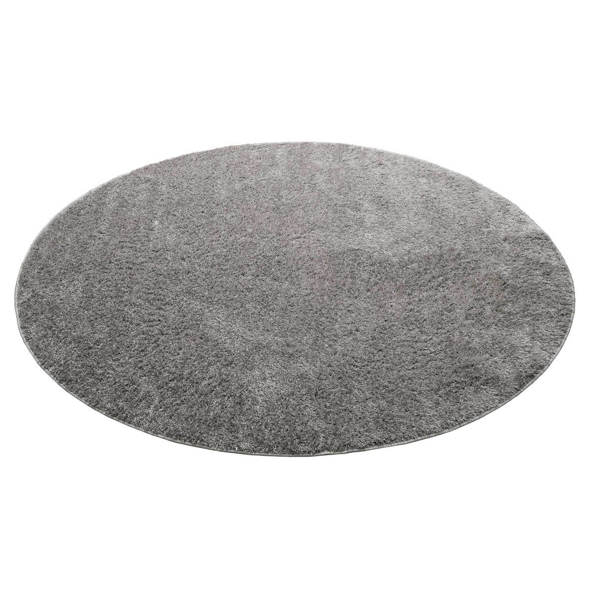 Tapis rond salon à poils longs ,  Fanny gris clair, WECON HOME