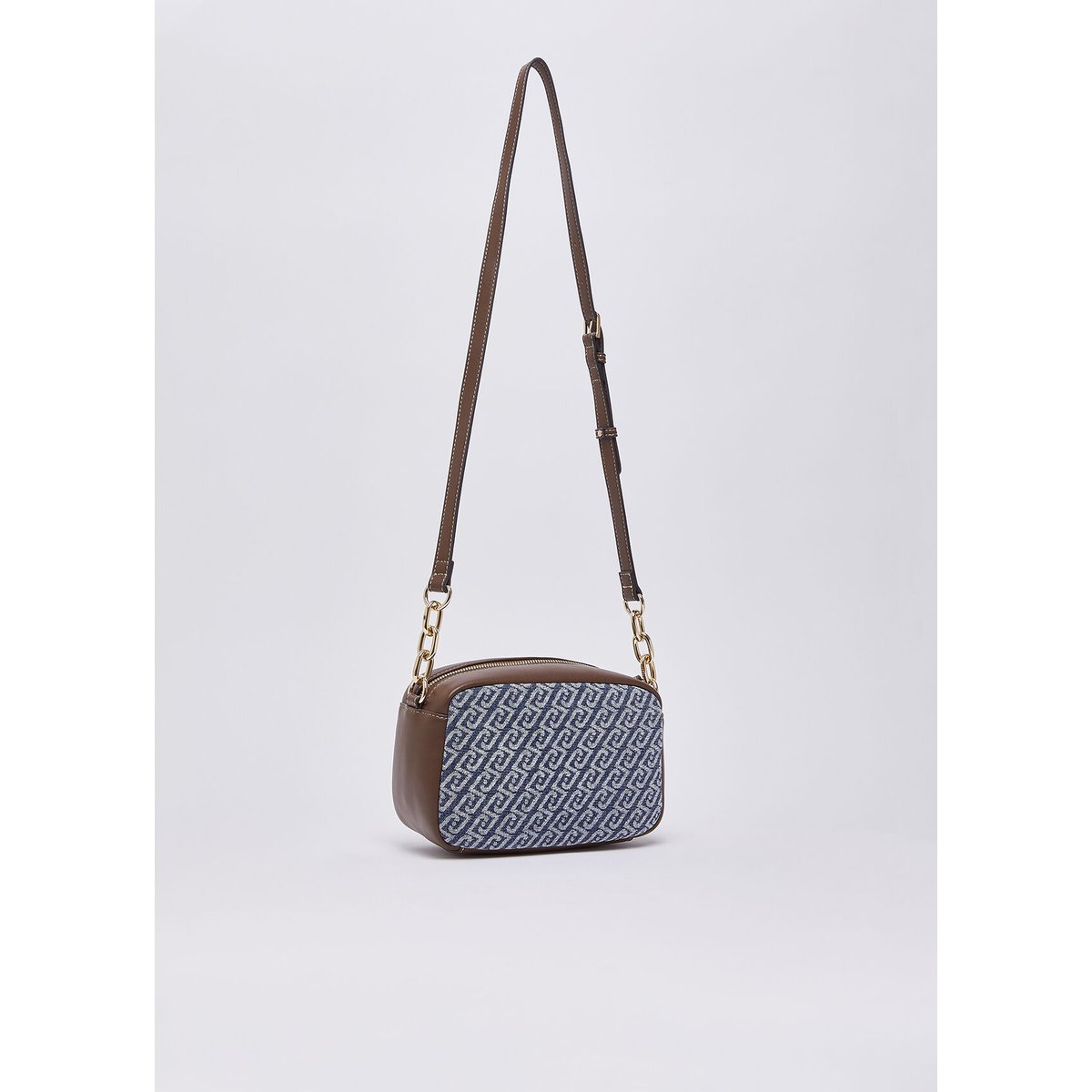 Sac bandoulière format moyen effet denim denim bleu, LIU JO