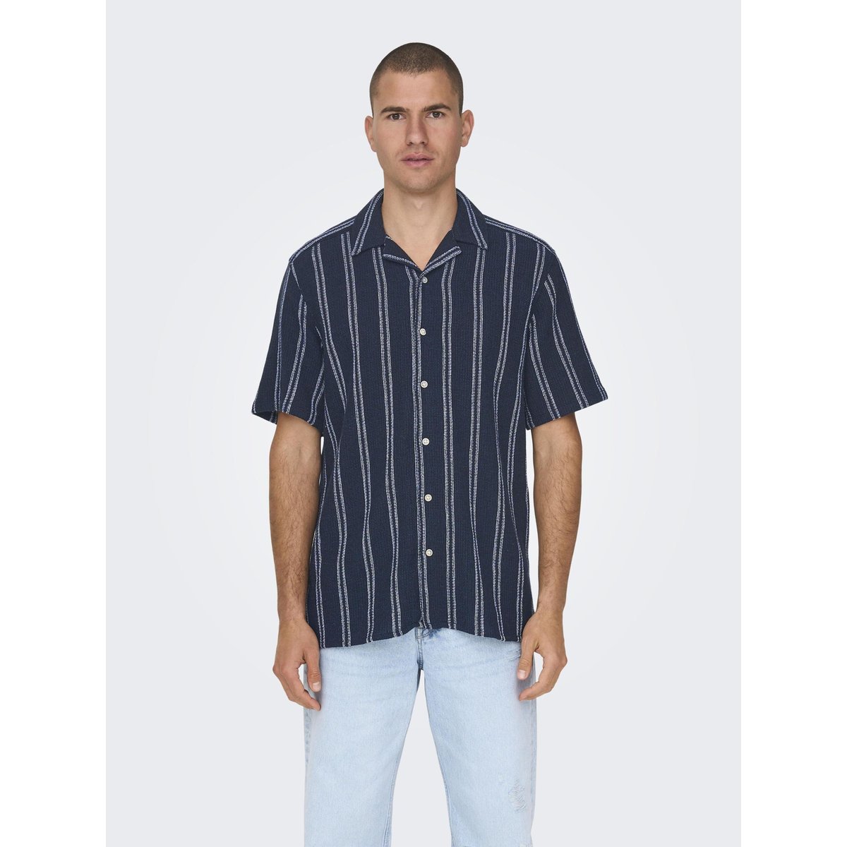 Chemisette rayée dark navy, ONLY & SONS