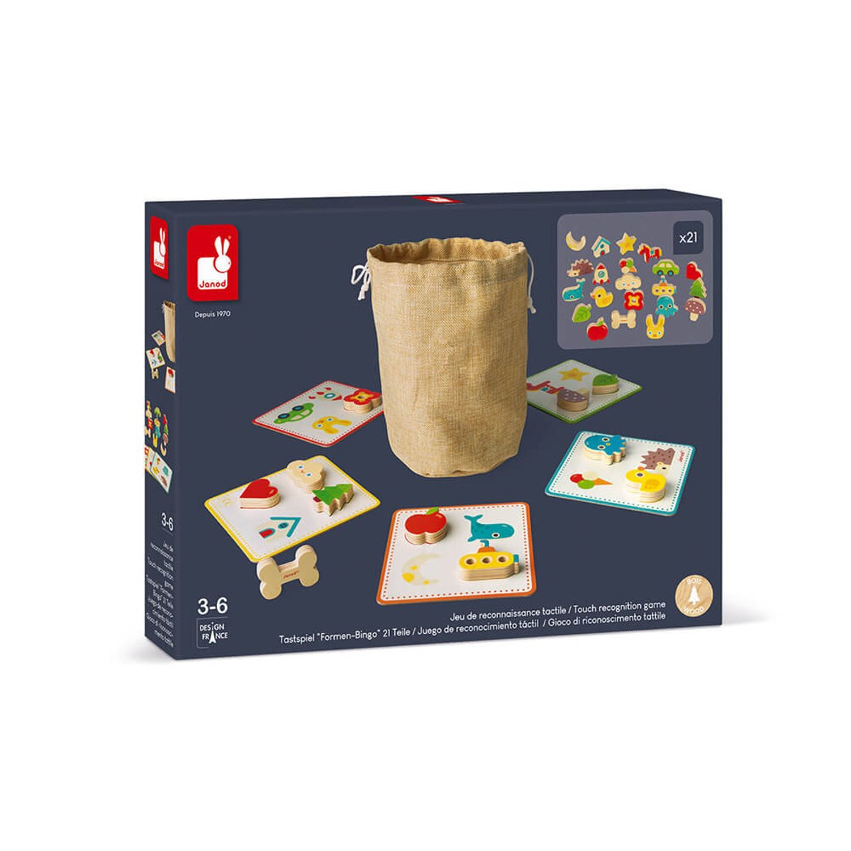 Jeu De Reconnaissance Tactile Memory Touch' couleur unique, JANOD