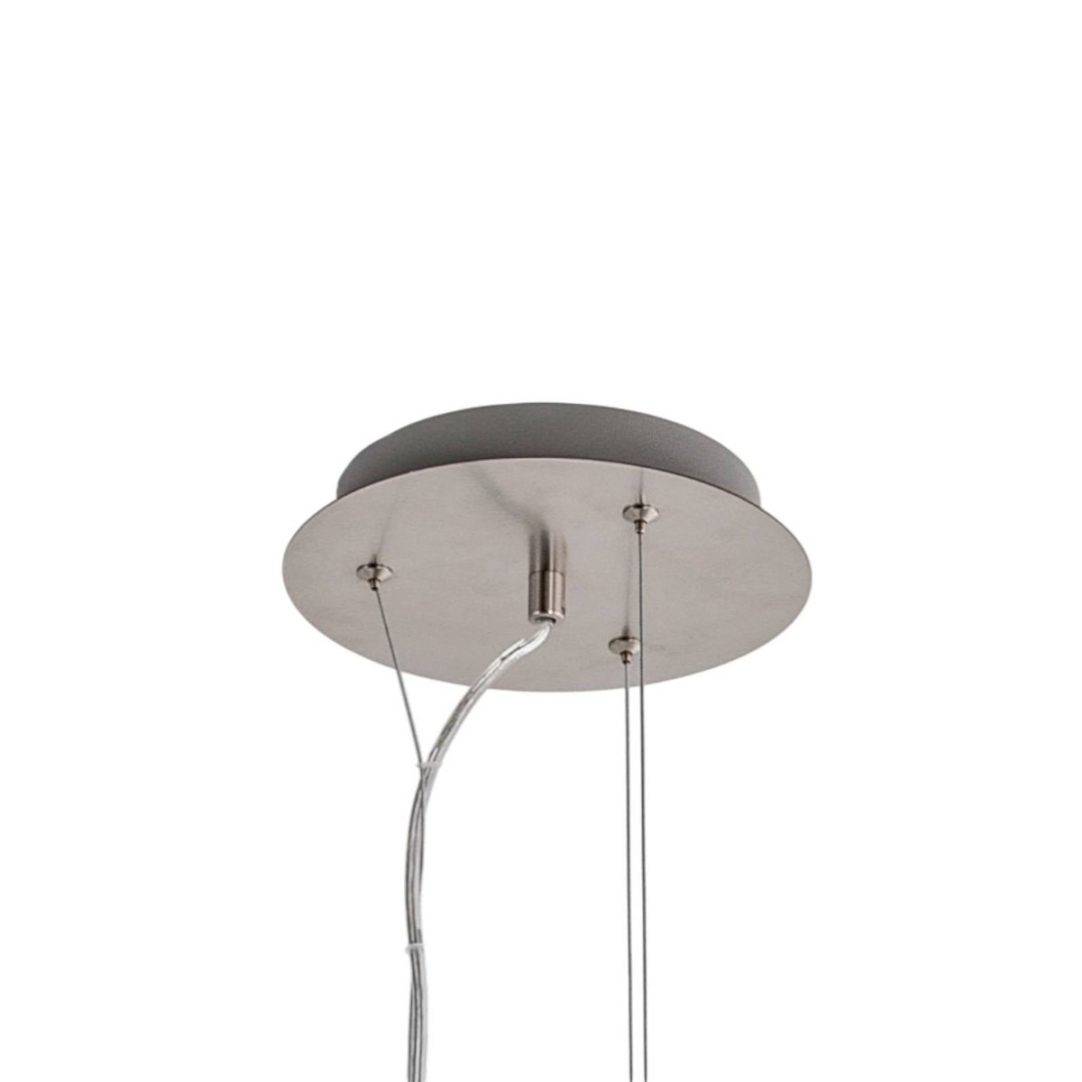 Suspension en verre moderneLED, Gunda blanc opale, chrome, nickel satiné, LINDBY