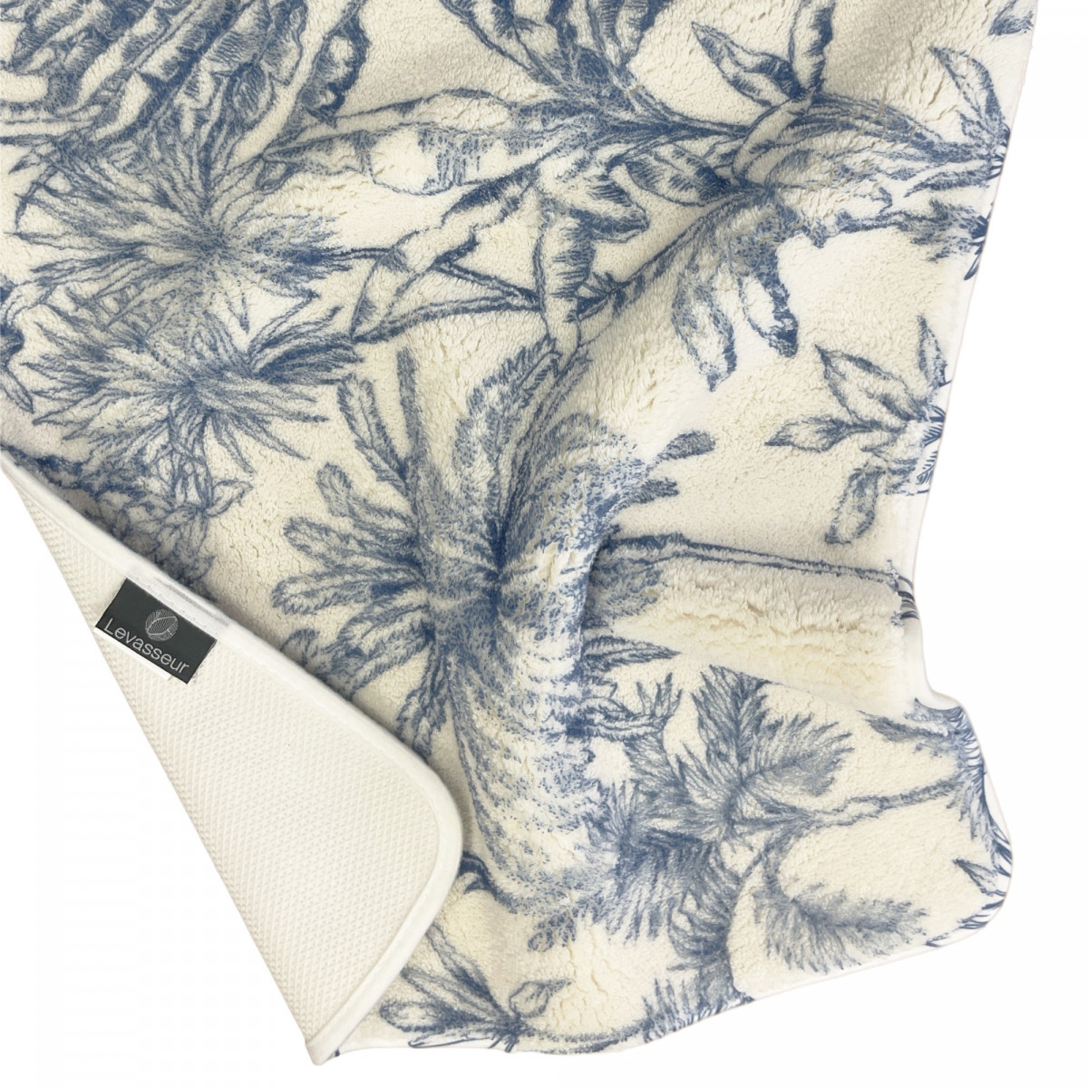 Tapis de bain antidérapant imprimé jungle AMAZONIA bleu, GUY LEVASSEUR