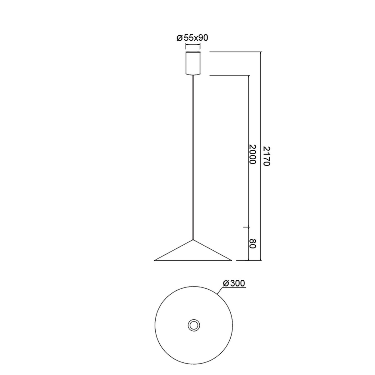Suspension en aluminium vintage, D.30 cuivre, MANTRA