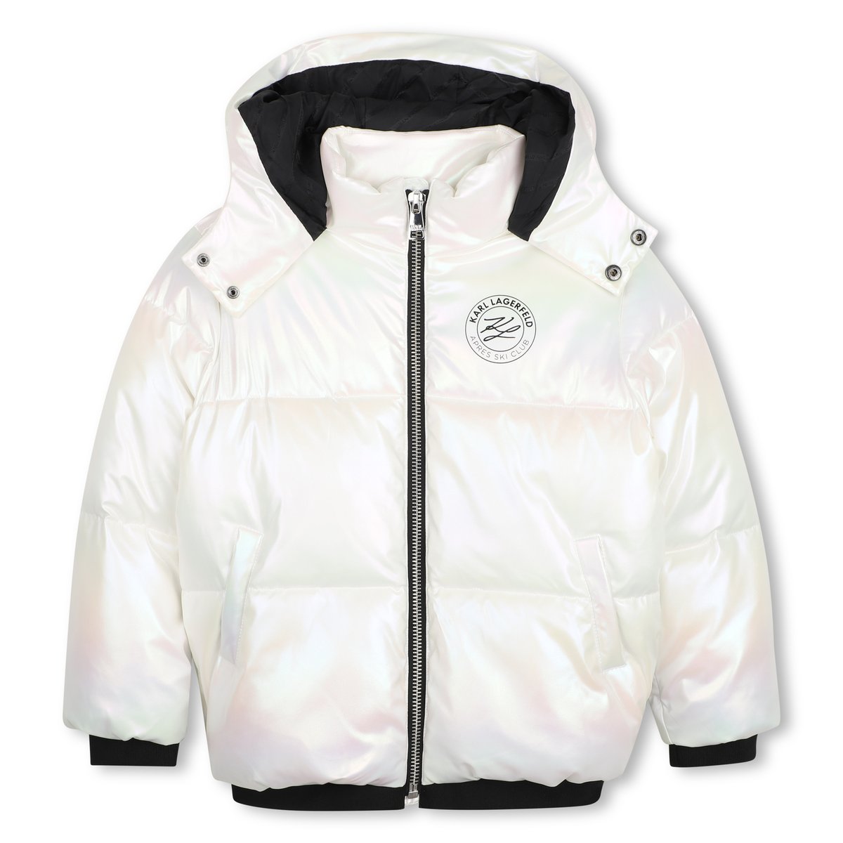 Doudoune à capuche blanc/irise, KARL LAGERFELD KIDS