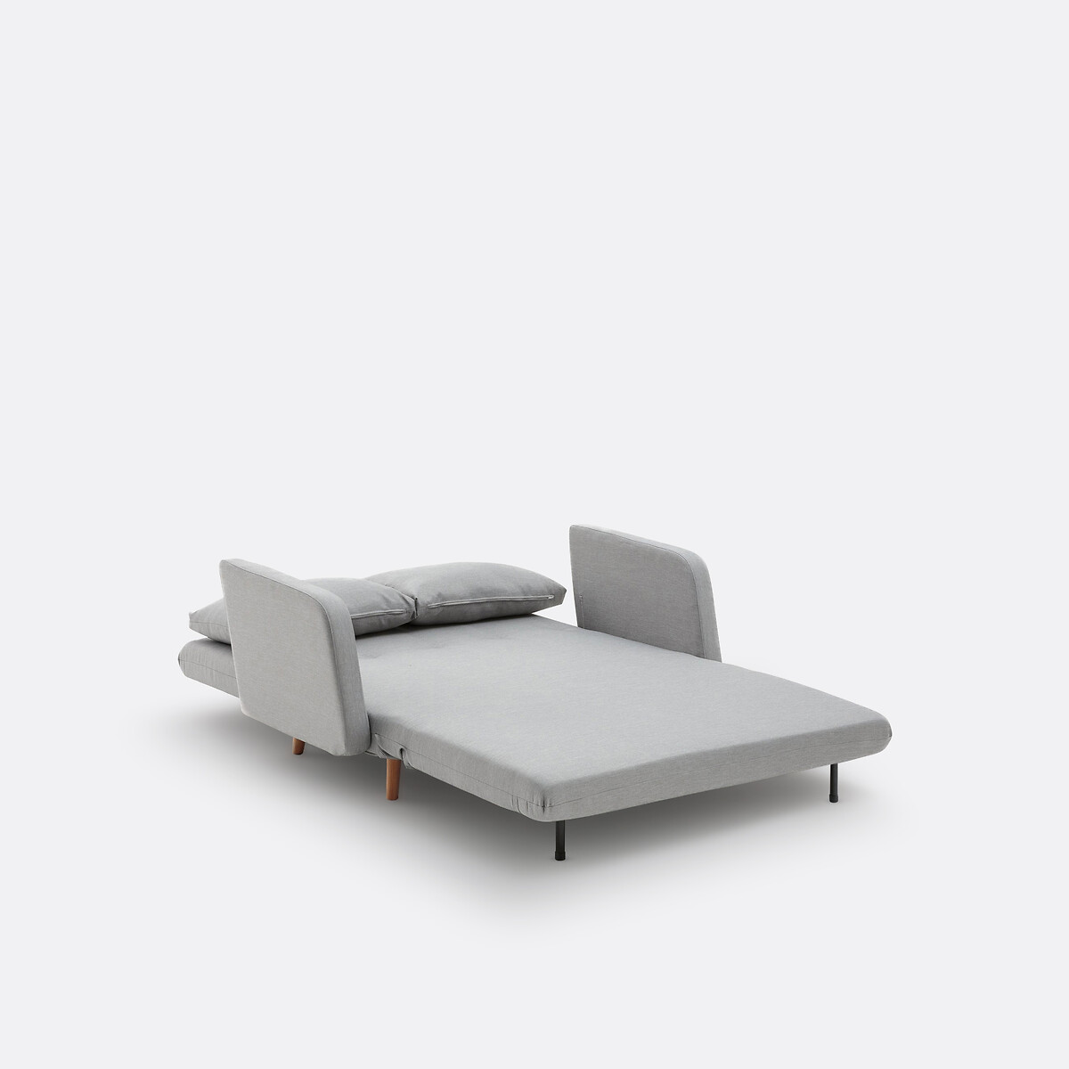 Canapé convertible tissu texturé 2 places, Cosico gris clair, LA REDOUTE INTERIEURS
