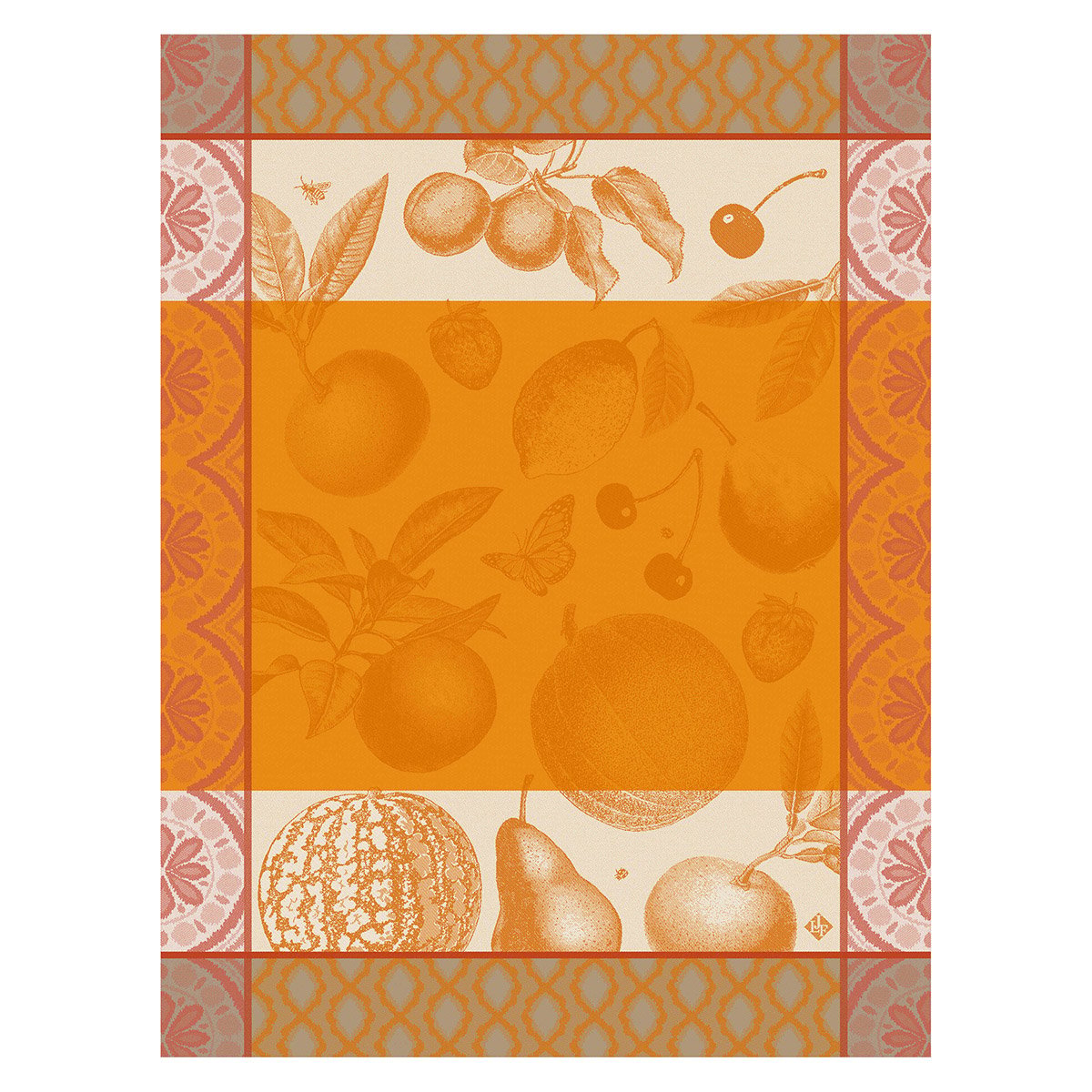 Torchon en Coton, ARRIÈRE-PAYS melon, LE JACQUARD FRANCAIS