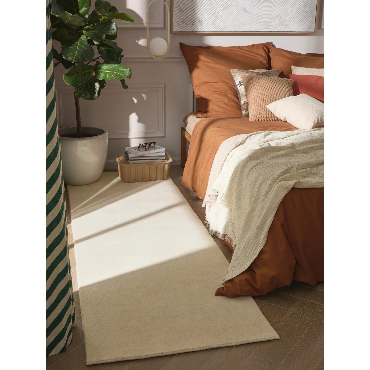 Tapis de couloir en laine VERA crème, BENUTA 