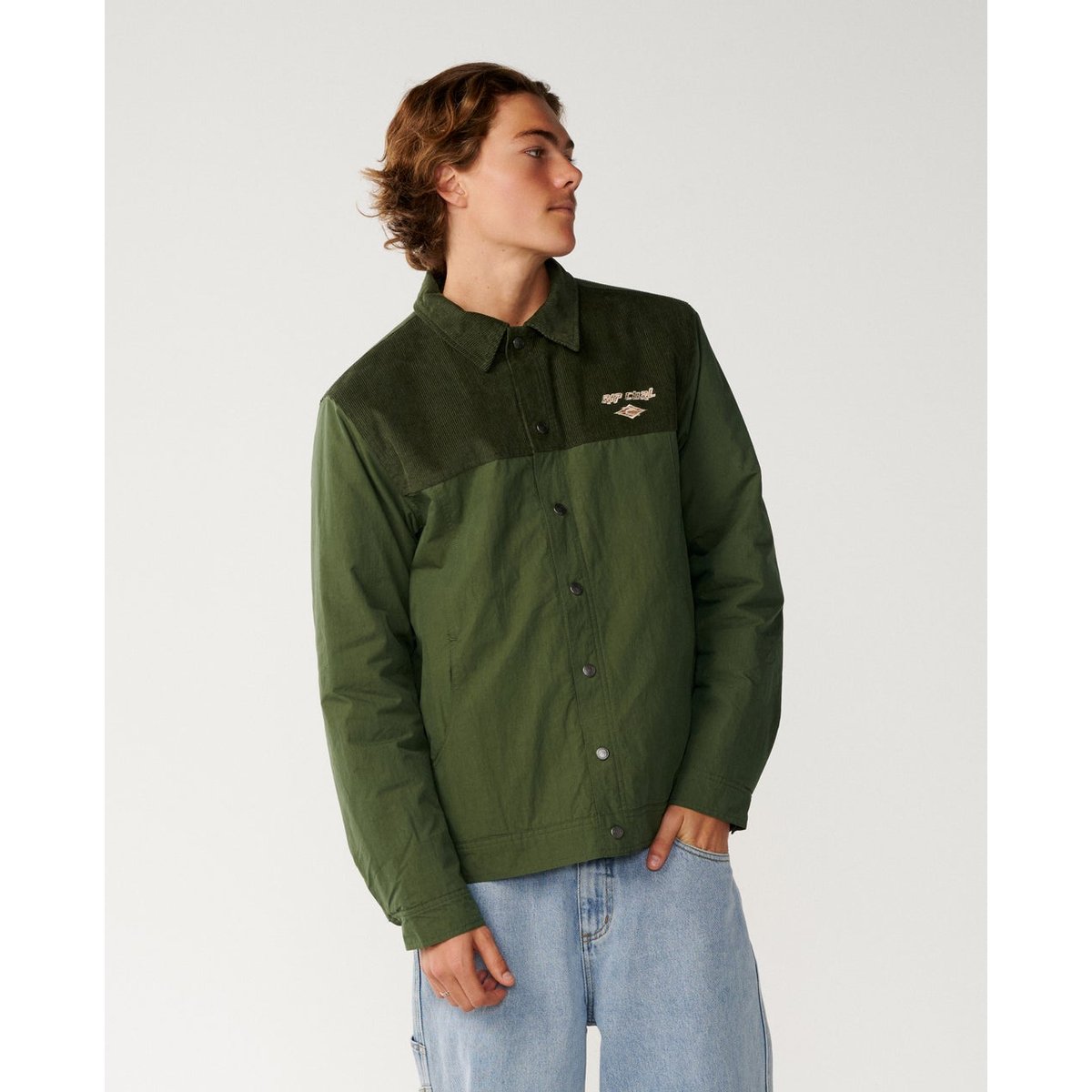Veste CLASSIC SURF CORD Puffer dark olive, RIP CURL