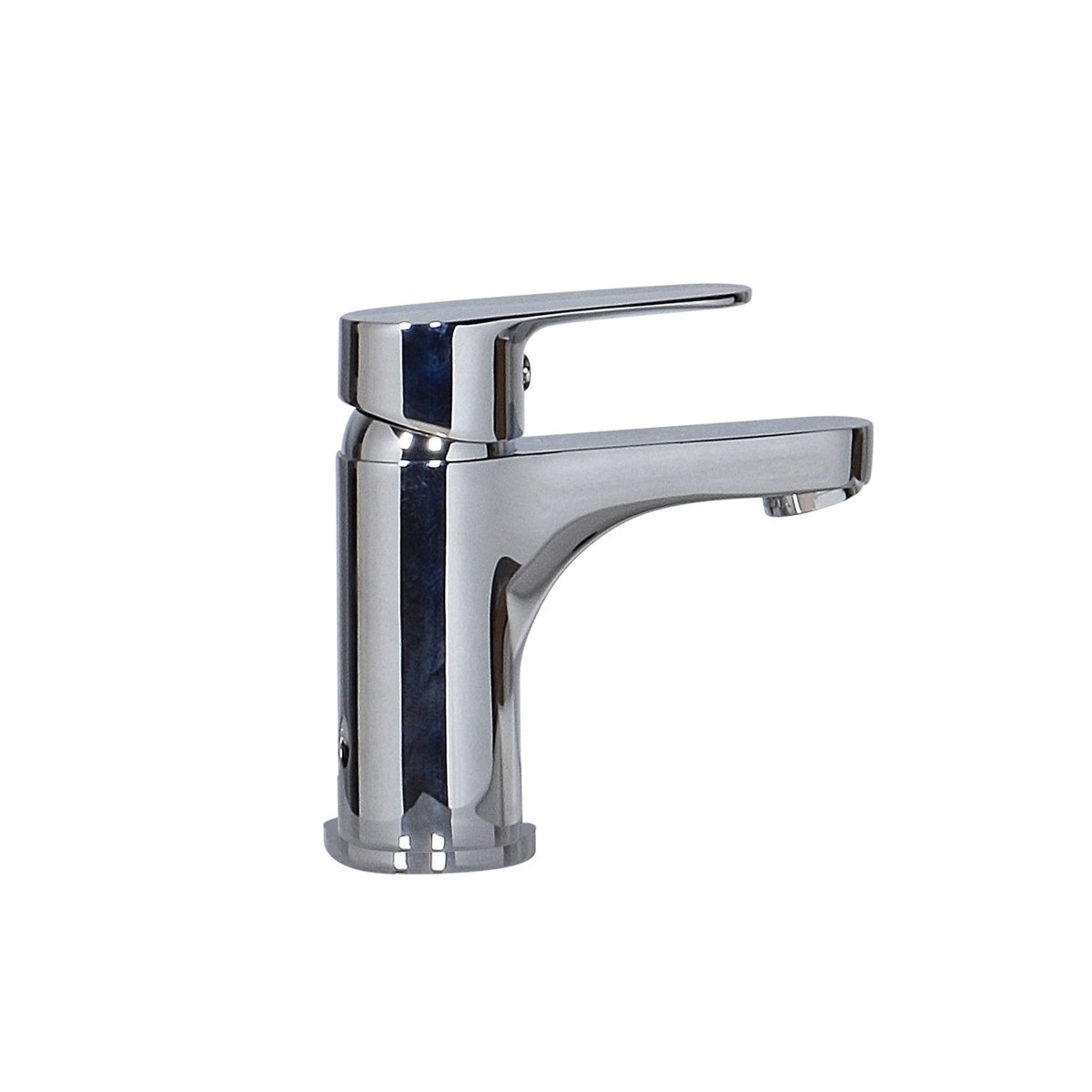 Ensemble lave-mains suspendu avec robinet et miroir NEVADA décor noyer, MOB IN