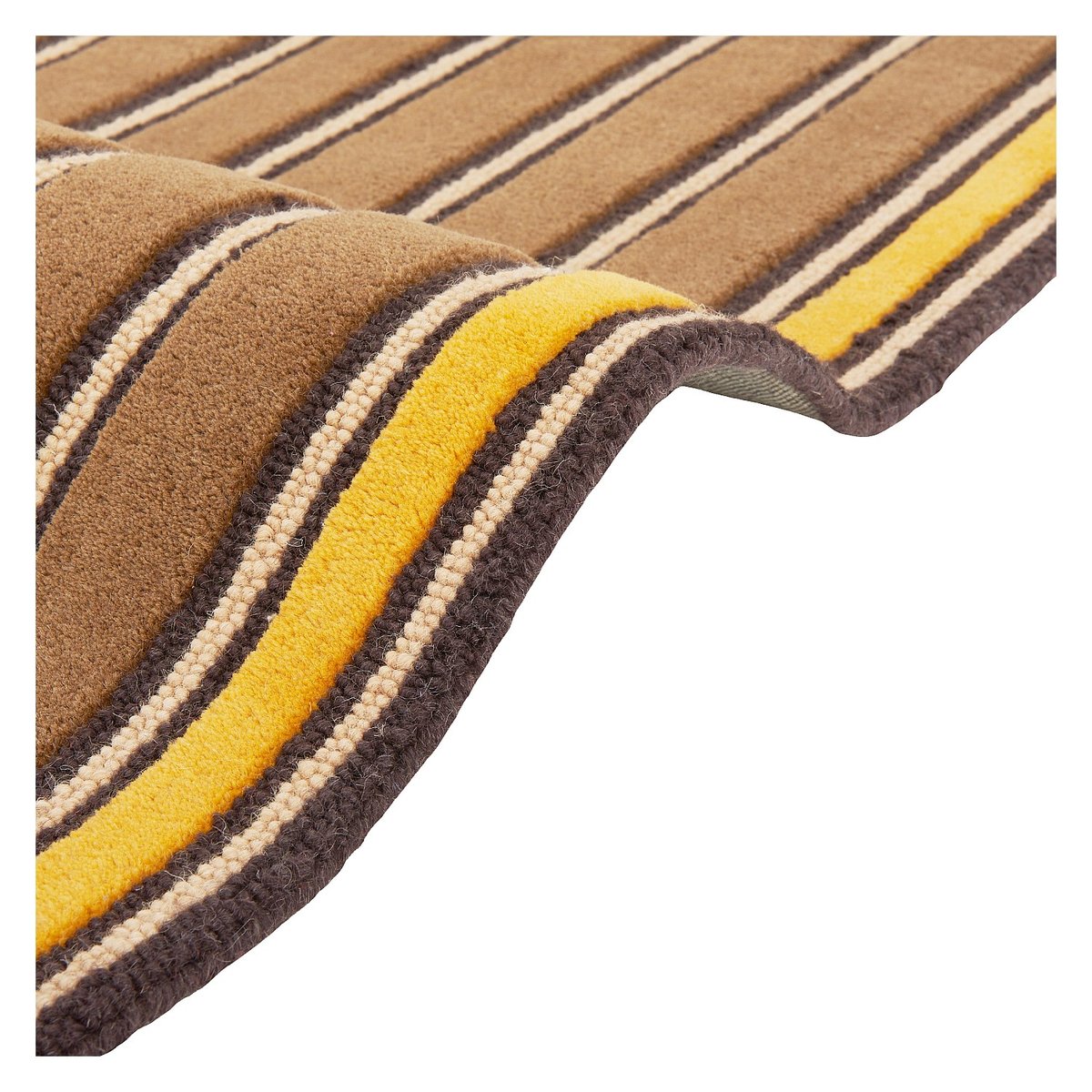 Tapis en laine GALON marron, rouge, multicolore, HABITAT