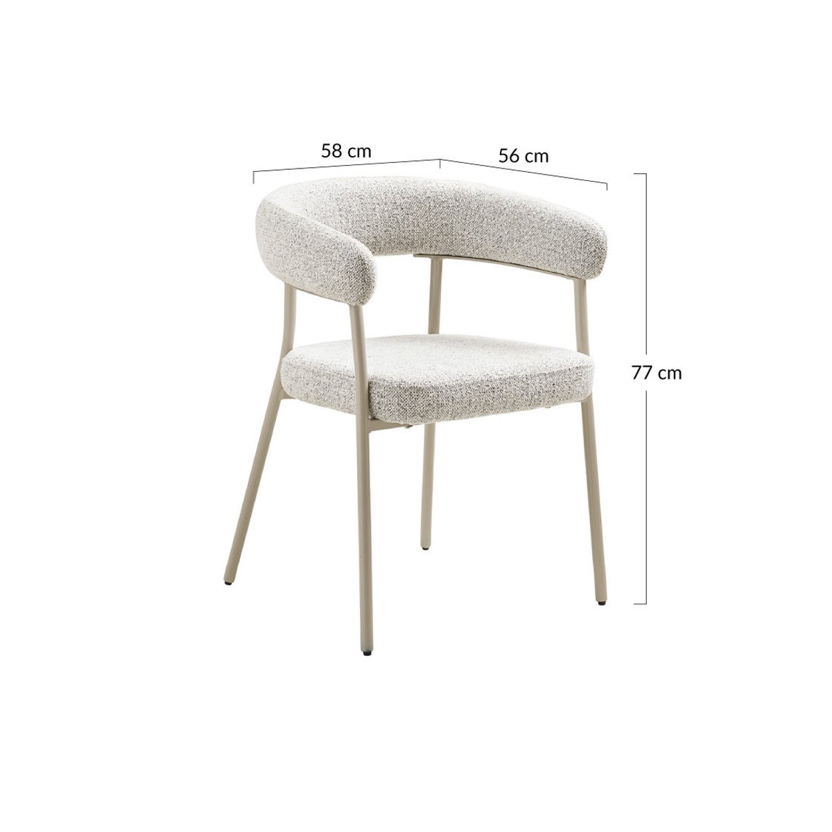Lot de 2 chaises FSC® 100% en tissu texturé, SADIE marron, BEST MOBILIER