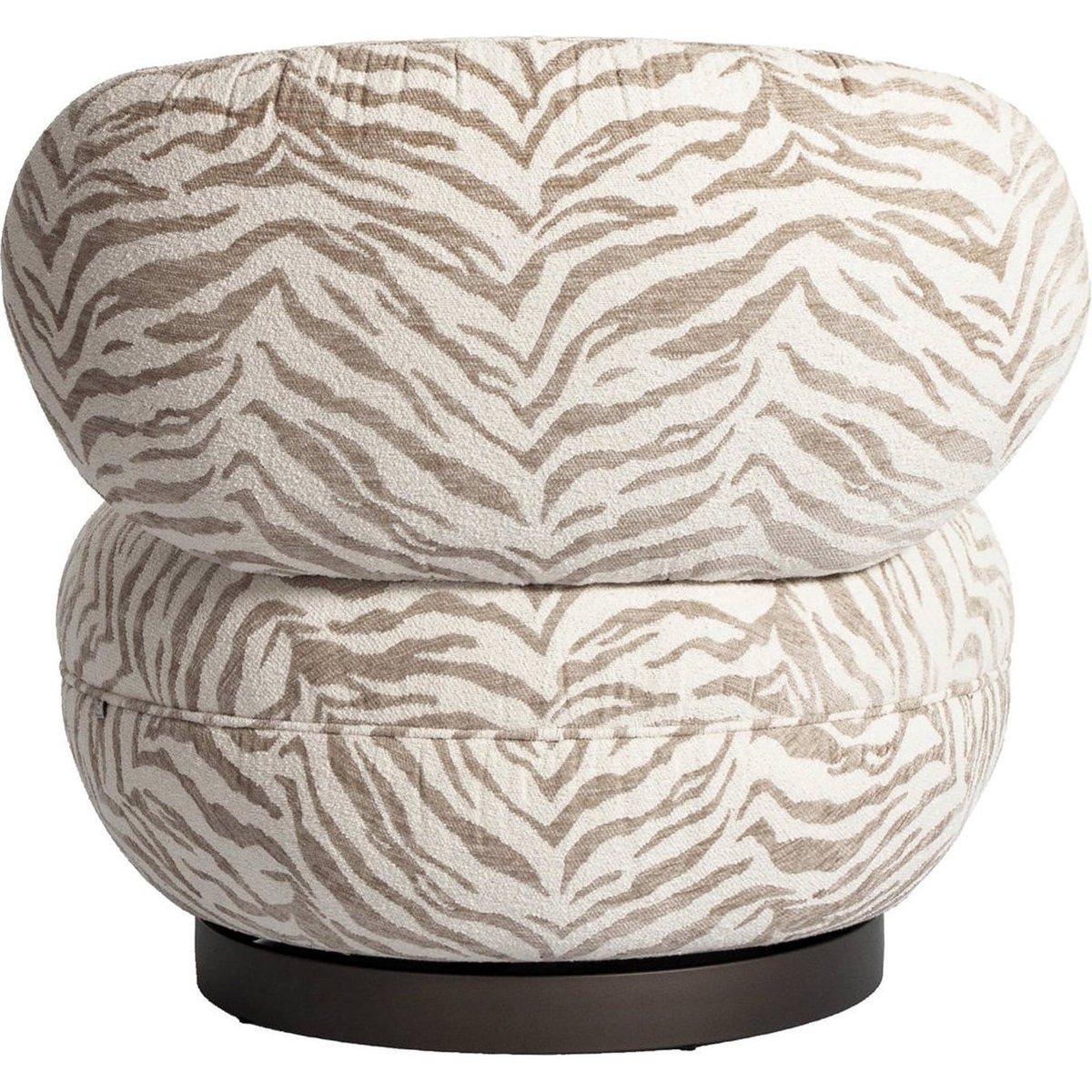 Fauteuil lounge pivotant motif tigre beige tigre, RECOLLECTION