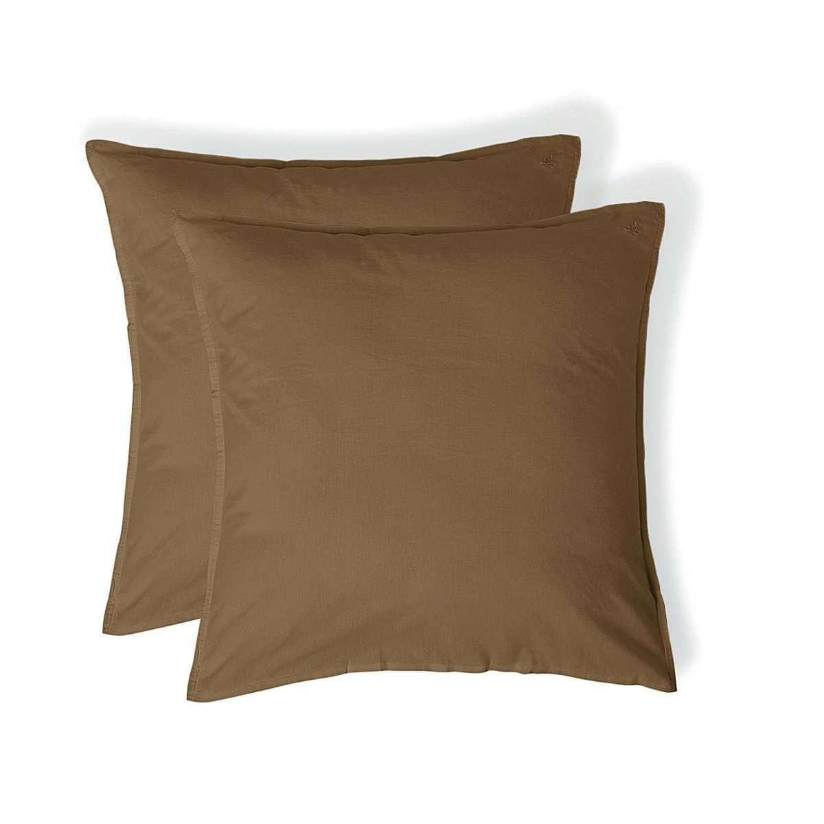 Taie d'oreiller (x2) coton lavé LUNA noisette, FEBRONIE