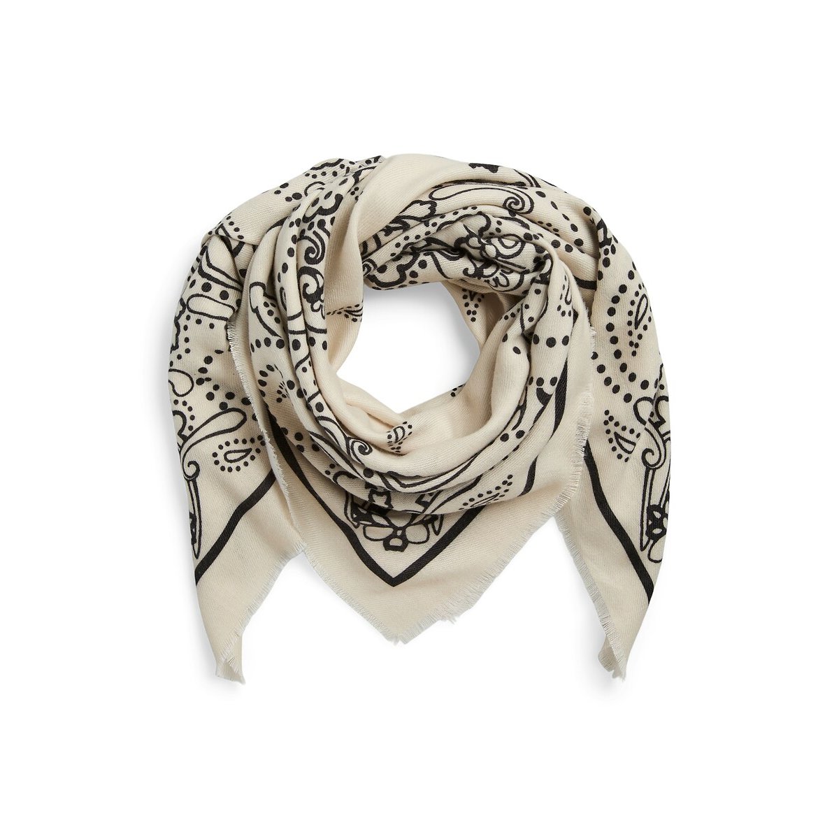 Foulard carré Mara blanc/noir, PIECES