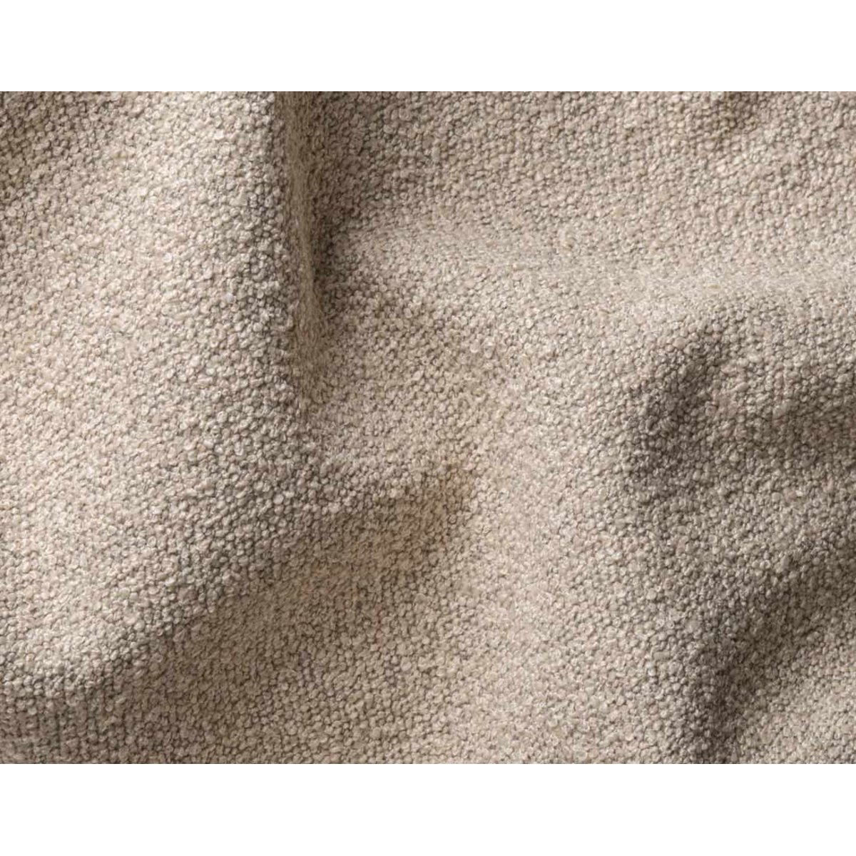 Flore - Canapé droit 2 places en tissu bouclette taupe, LISA DESIGN