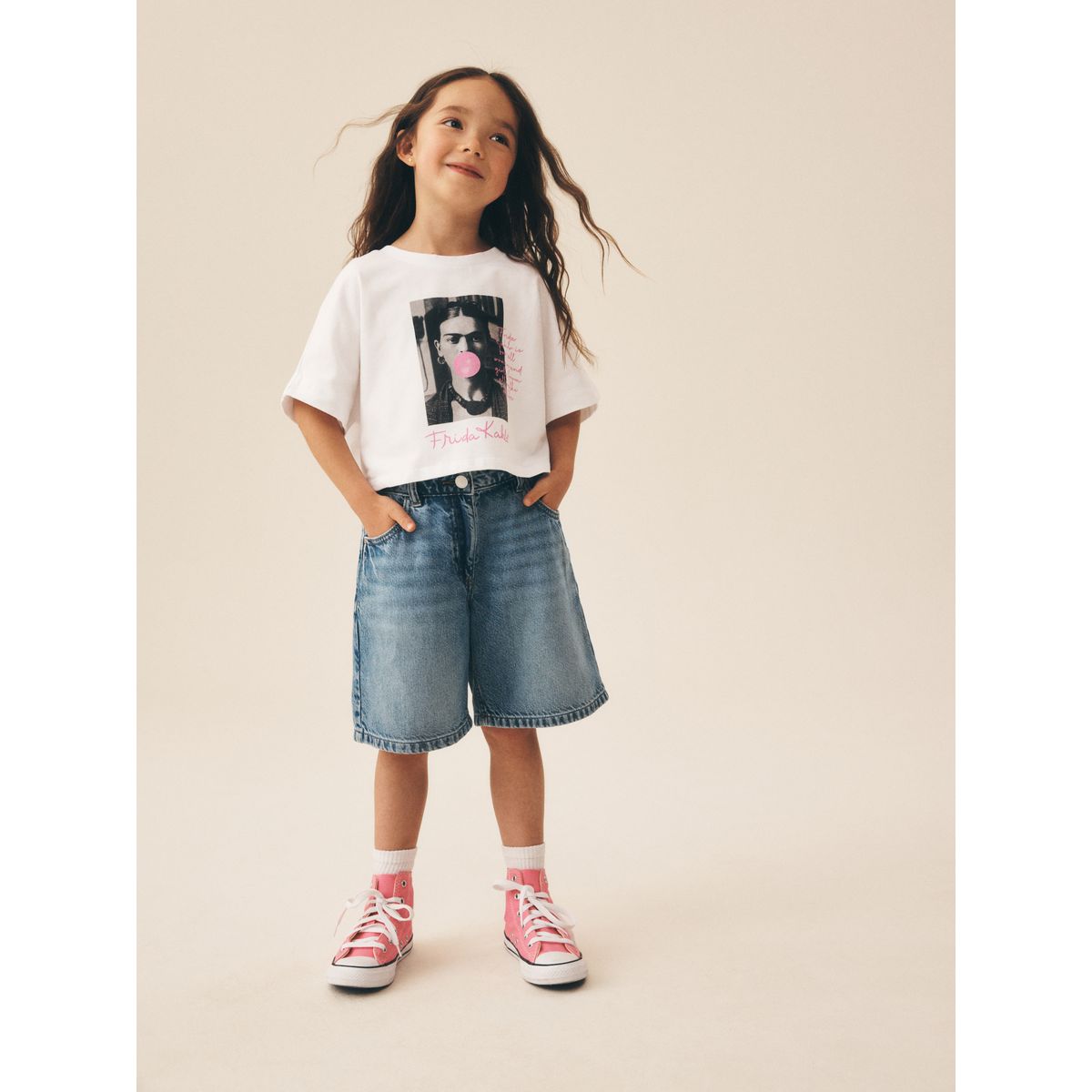 T-shirt oversize carré frida kahlo blanc, NEXT