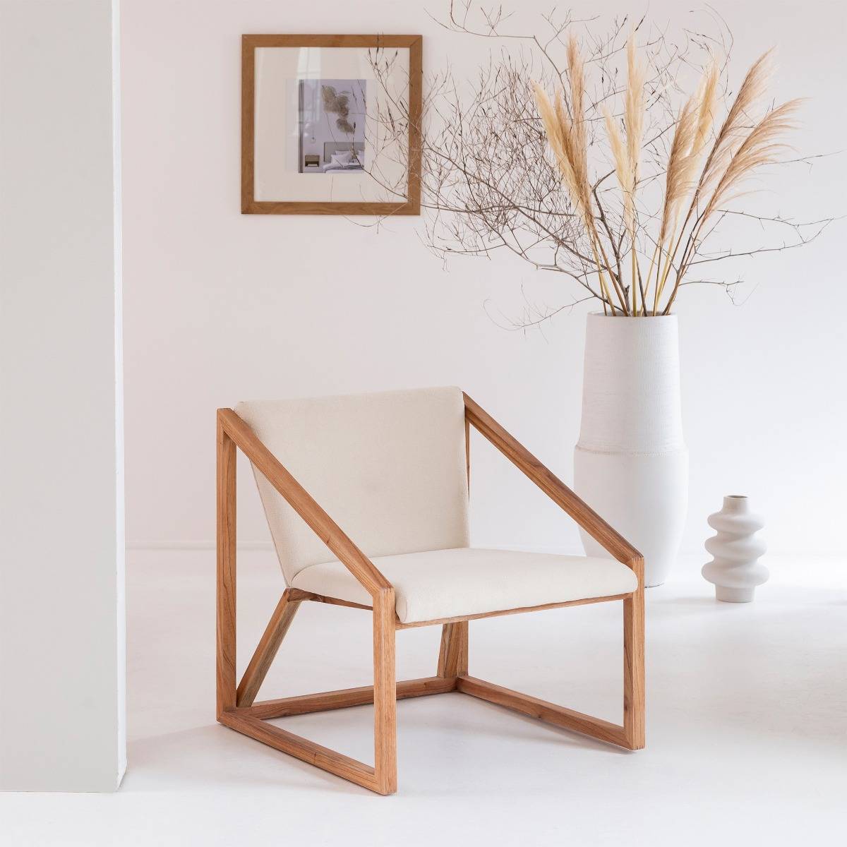 Fauteuil en bois de mindy SUZIE blanc, MADE IN MEUBLES 