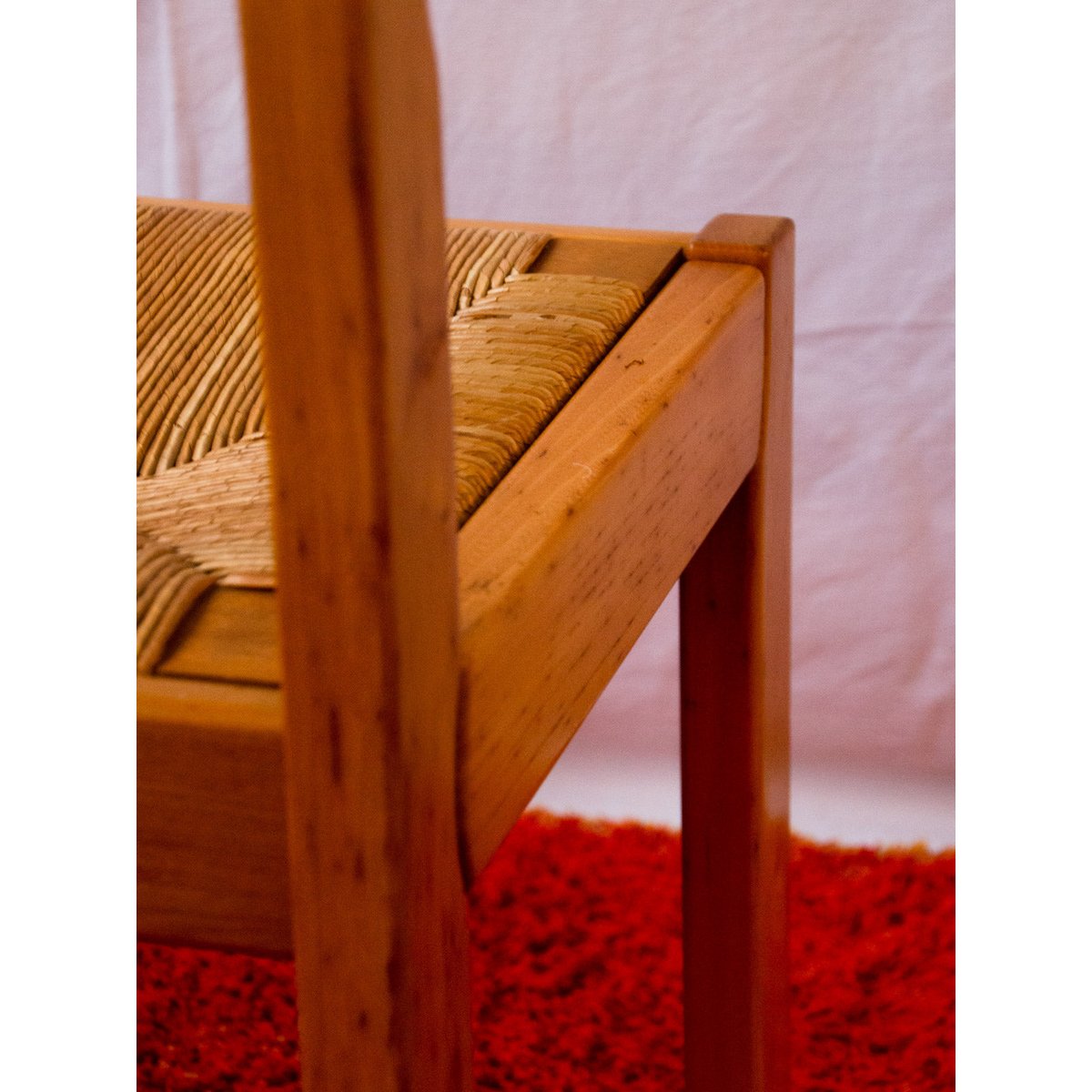 Lot de 4 chaises en orme Alma N°2133 - Bon état bois clair, DEBONGOUT