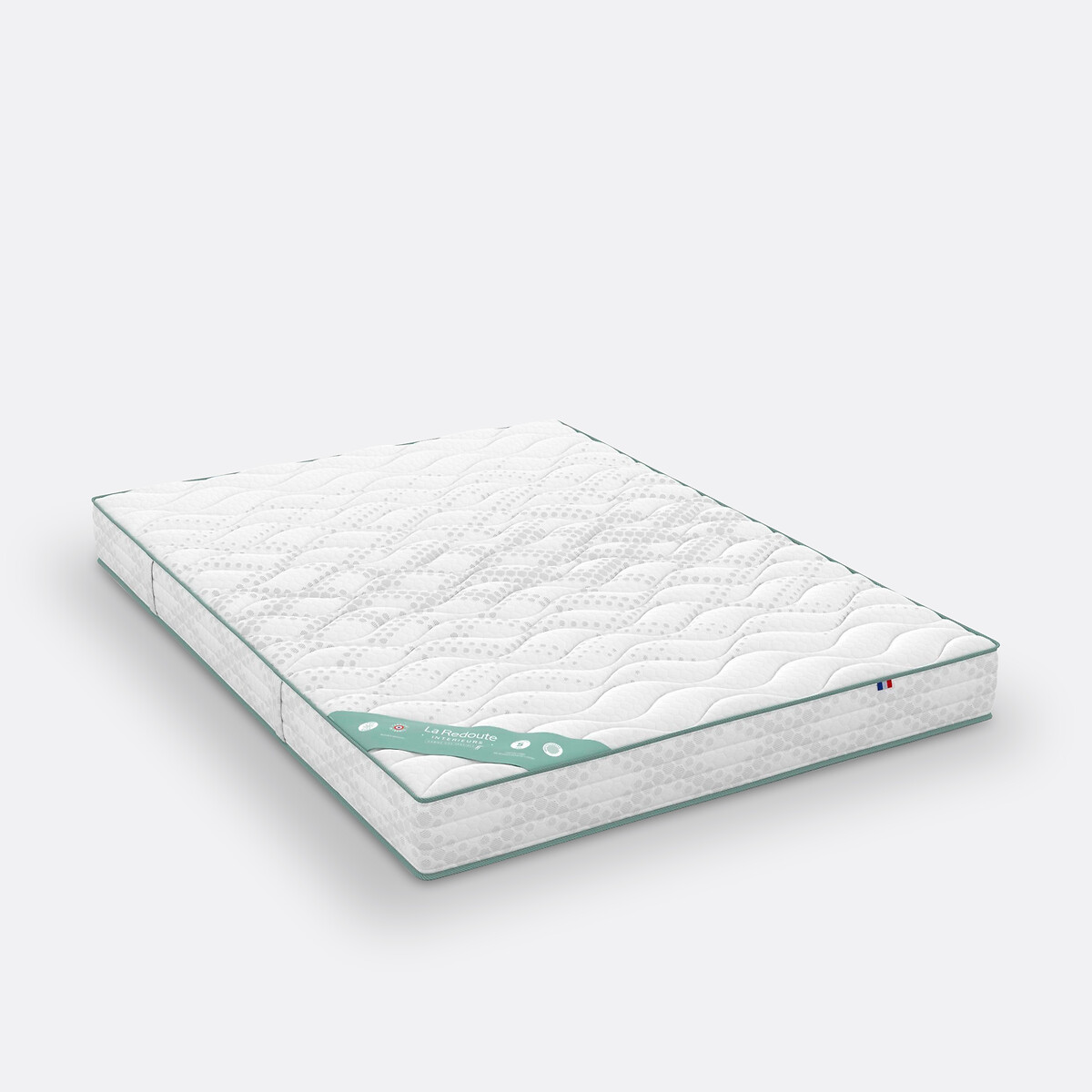 Matelas dos sensible, 660ressorts, 7 zones, soutien très ferme, accueil moelleux blanc/vert de gris, LA REDOUTE INTERIEURS
