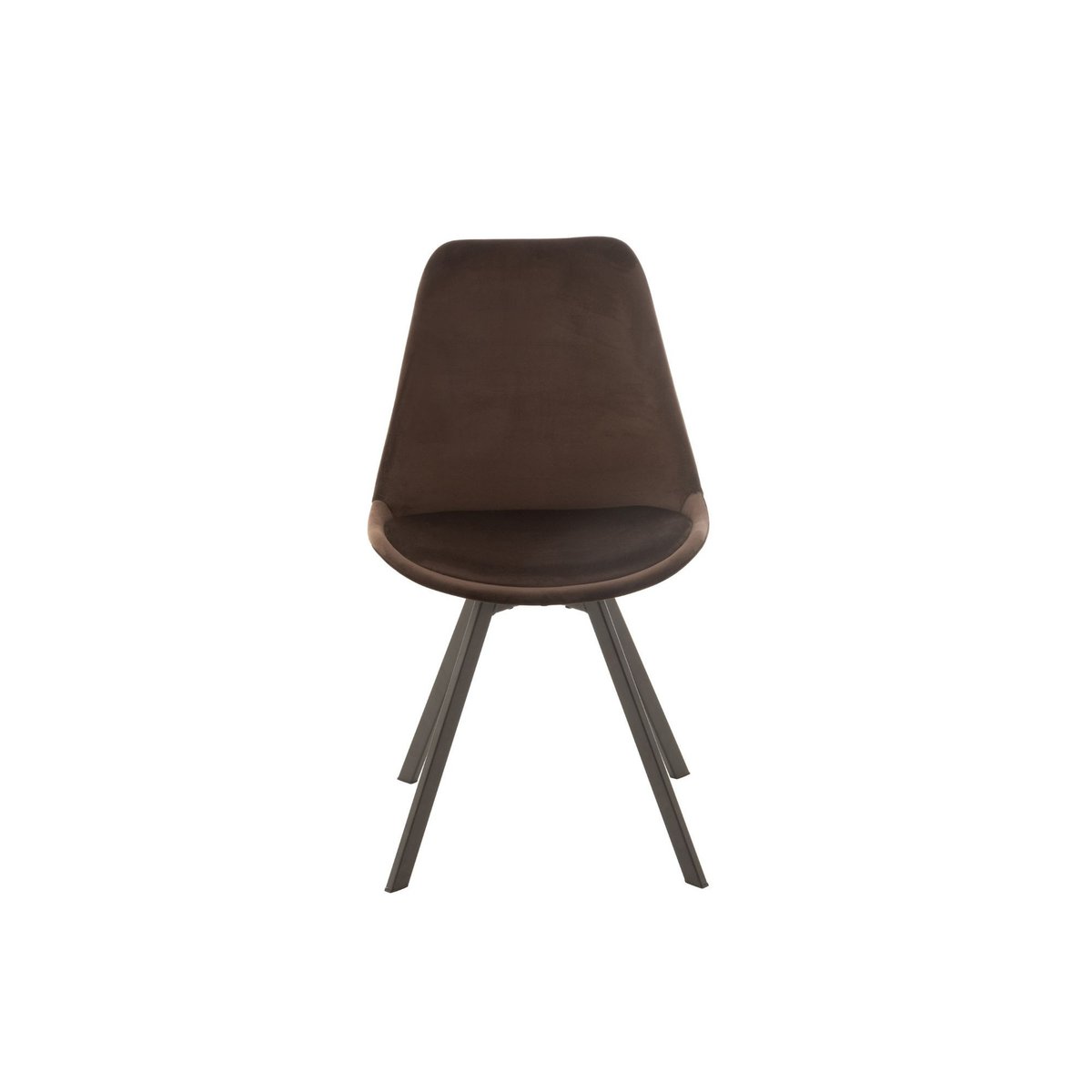 Chaises scandinaves en métal et velours (lot de 2) - ELENE marron, HELLIN, DEPUIS 1862