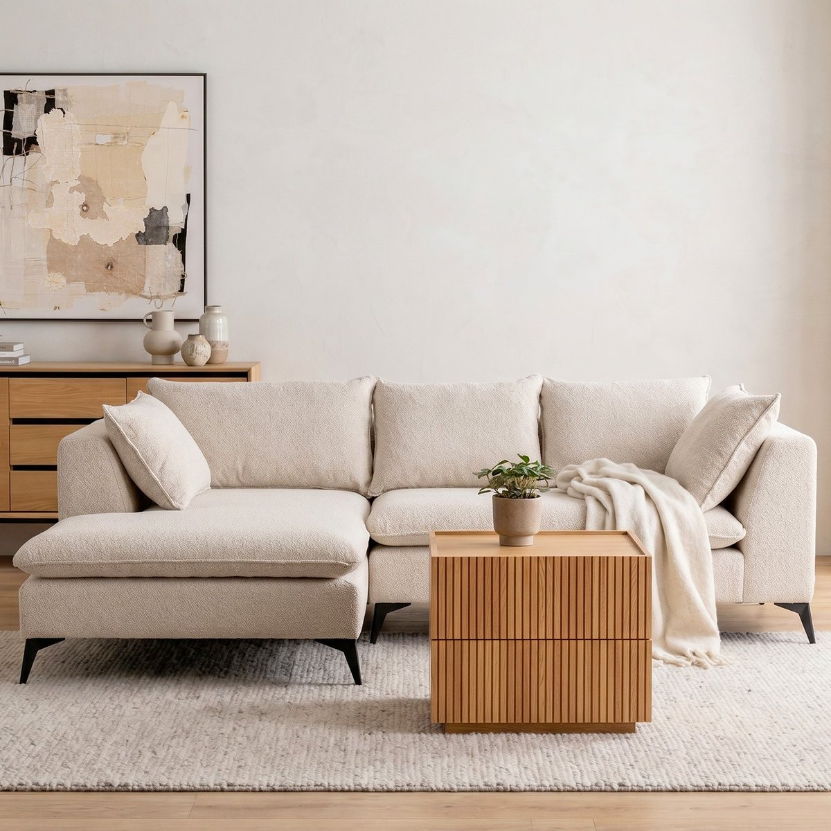 Canapé d'angle, JIMMY beige, KARE DESIGN