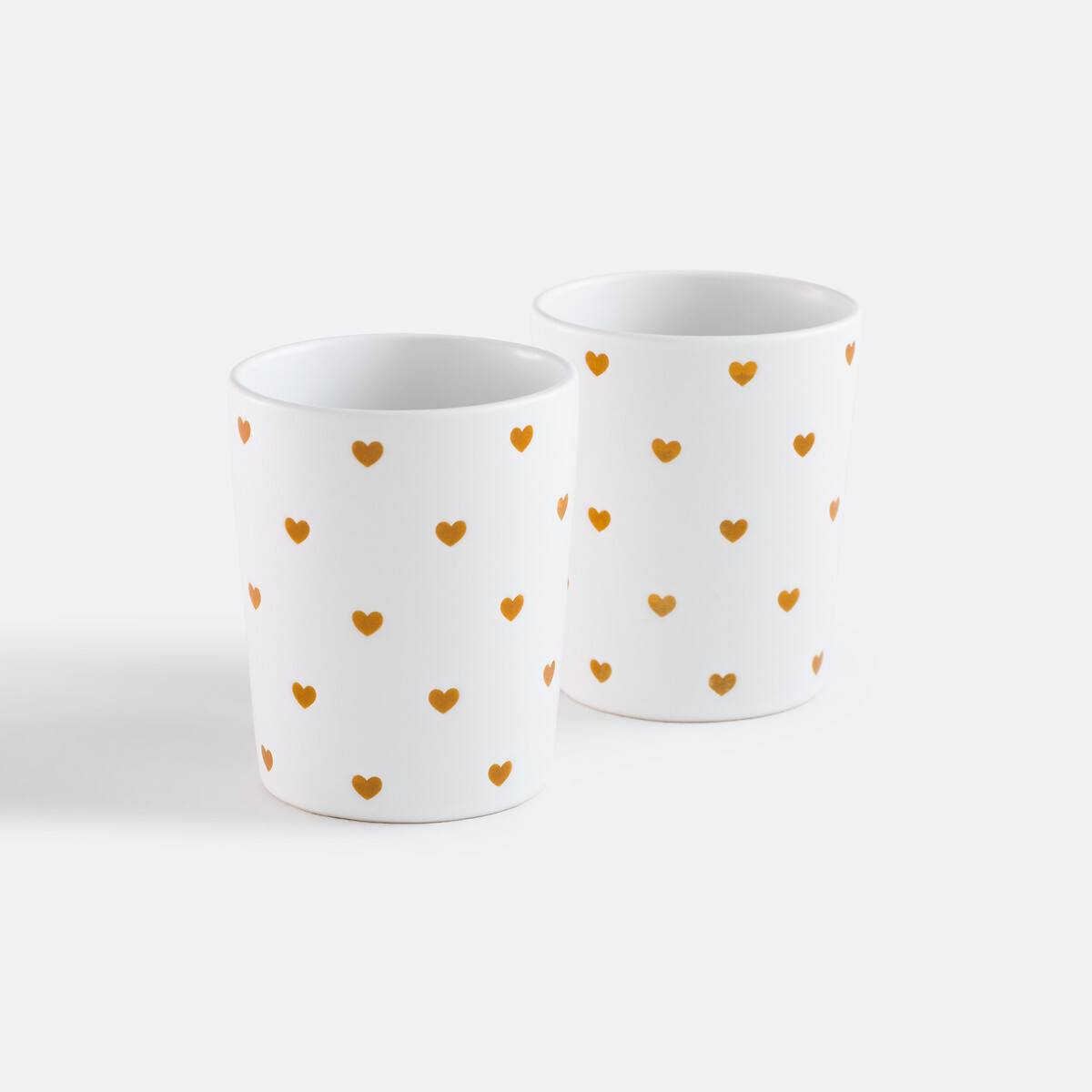 Lot de 2 tasses imprimé cœurs, SCACCO caramel, LA REDOUTE INTERIEURS