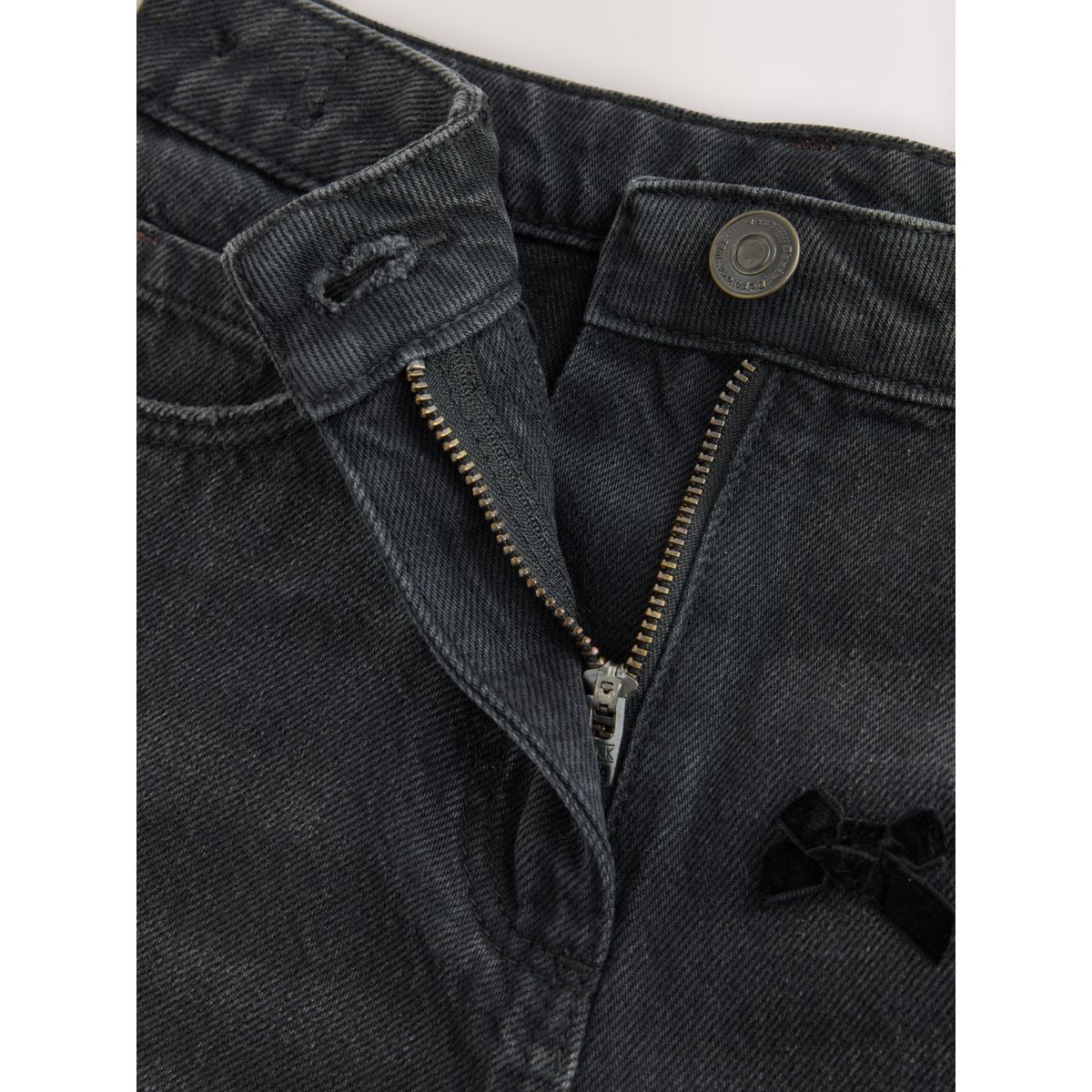 Jean barrel nœud papillon en velours anthracite, NEXT