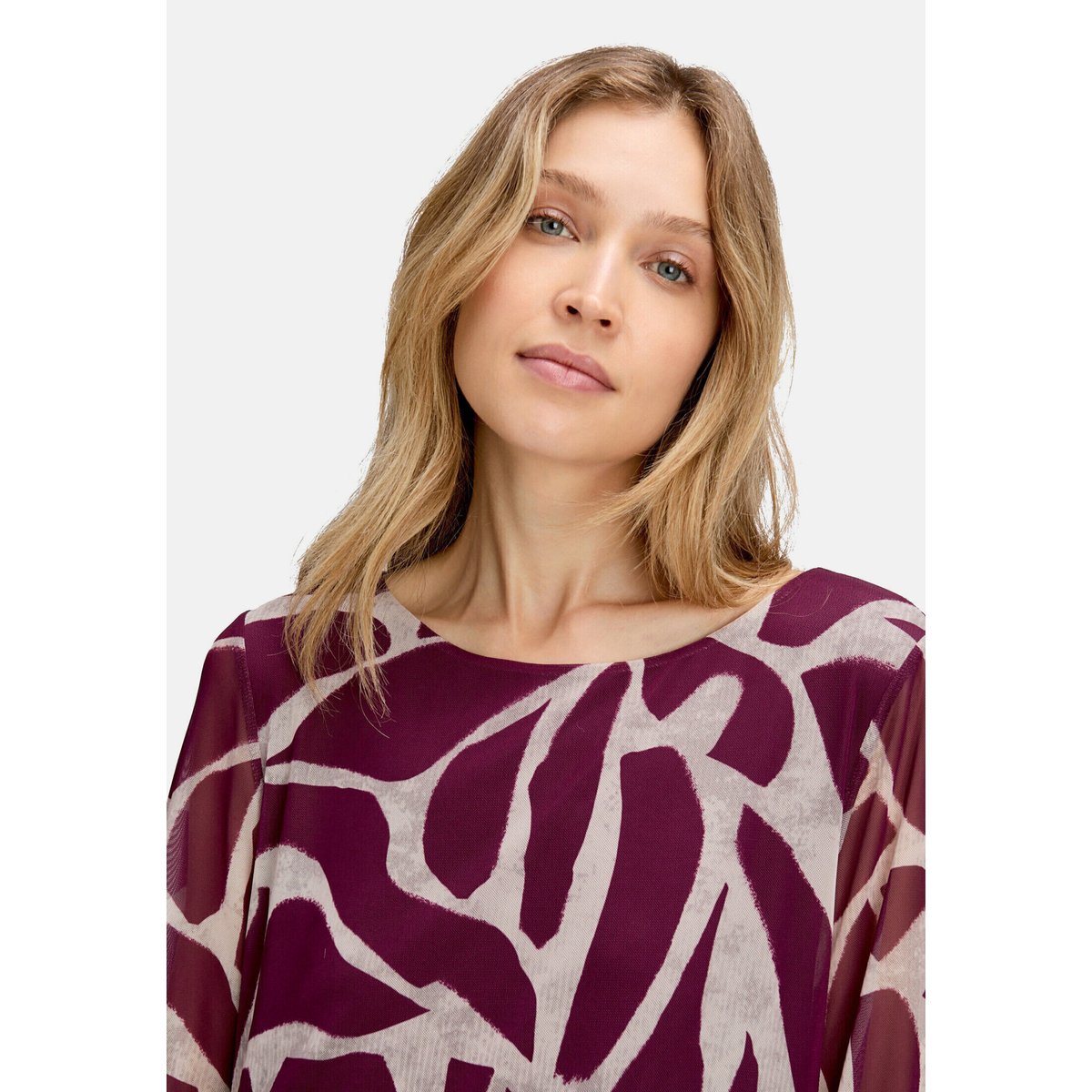 T-shirt en maille à élastique dark red/nature, BETTY & CO