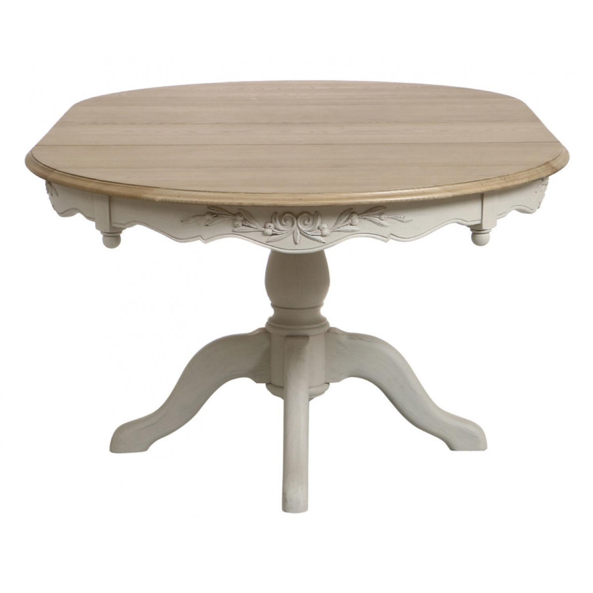 Table ronde 2 allonges - ROMANCE blanc, INTERIOR'S
