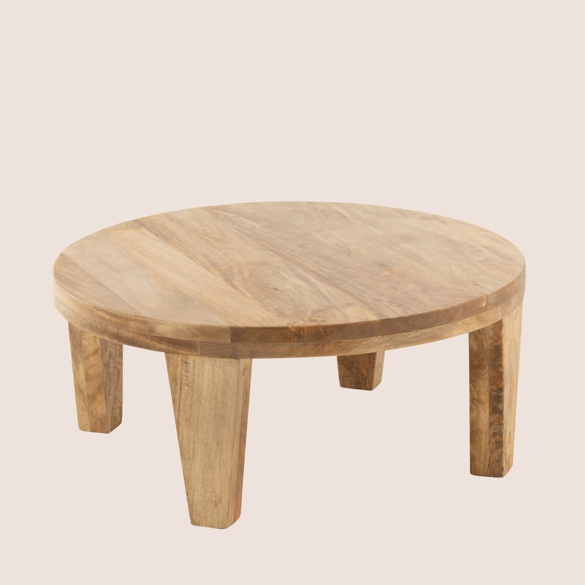 Table basse ronde en manguier naturel D80 - MAKATI bois clair, HELLIN, DEPUIS 1862
