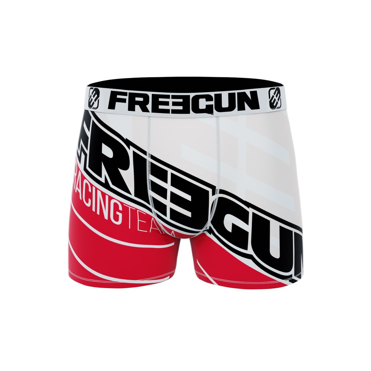 Lot De 5 Boxers Microfibre Racing orange/gris/bleu/rouge/blanc/noir, FREEGUN