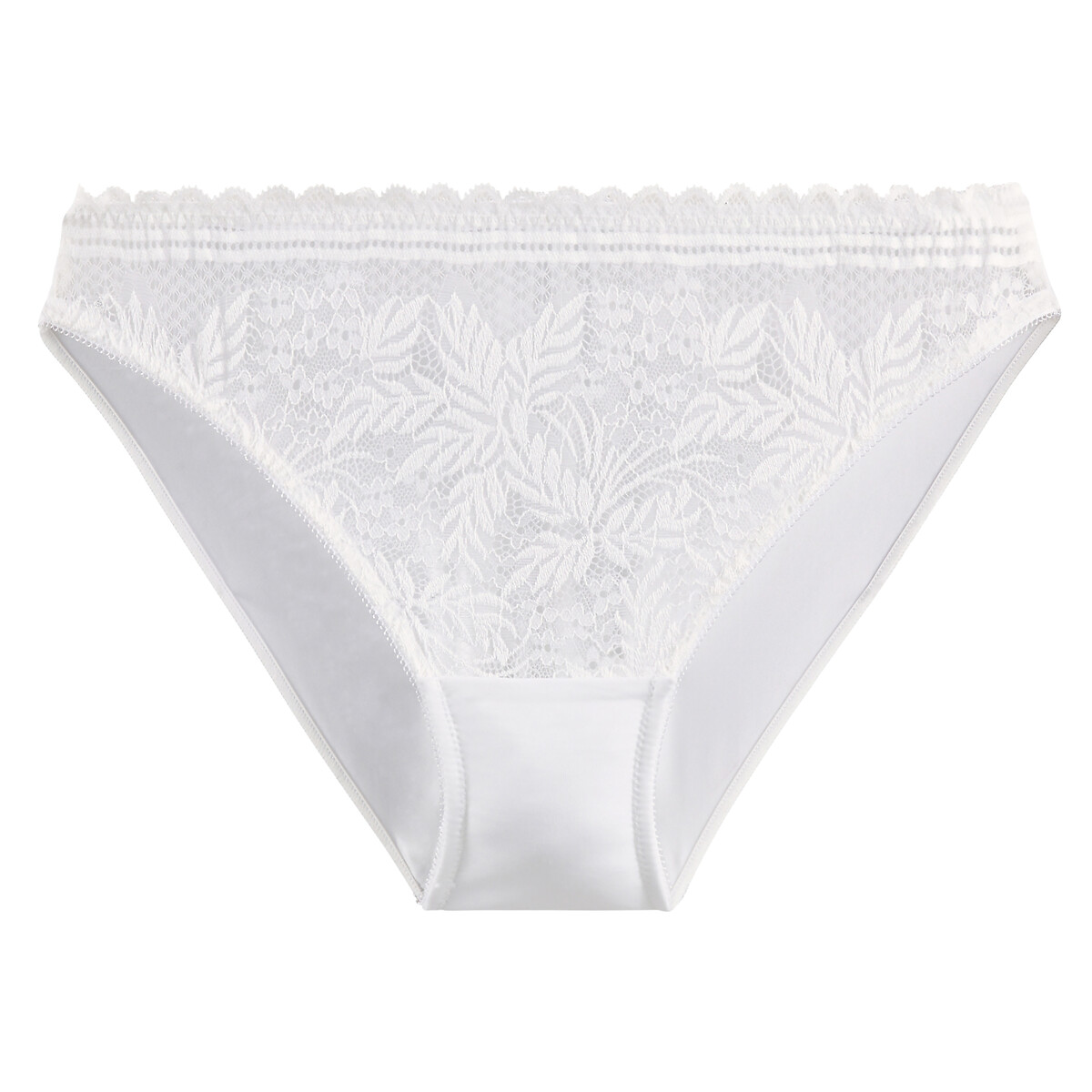 Cuecas Signature em renda e microfibra, JEANNE branco, LA REDOUTE COLLECTIONS