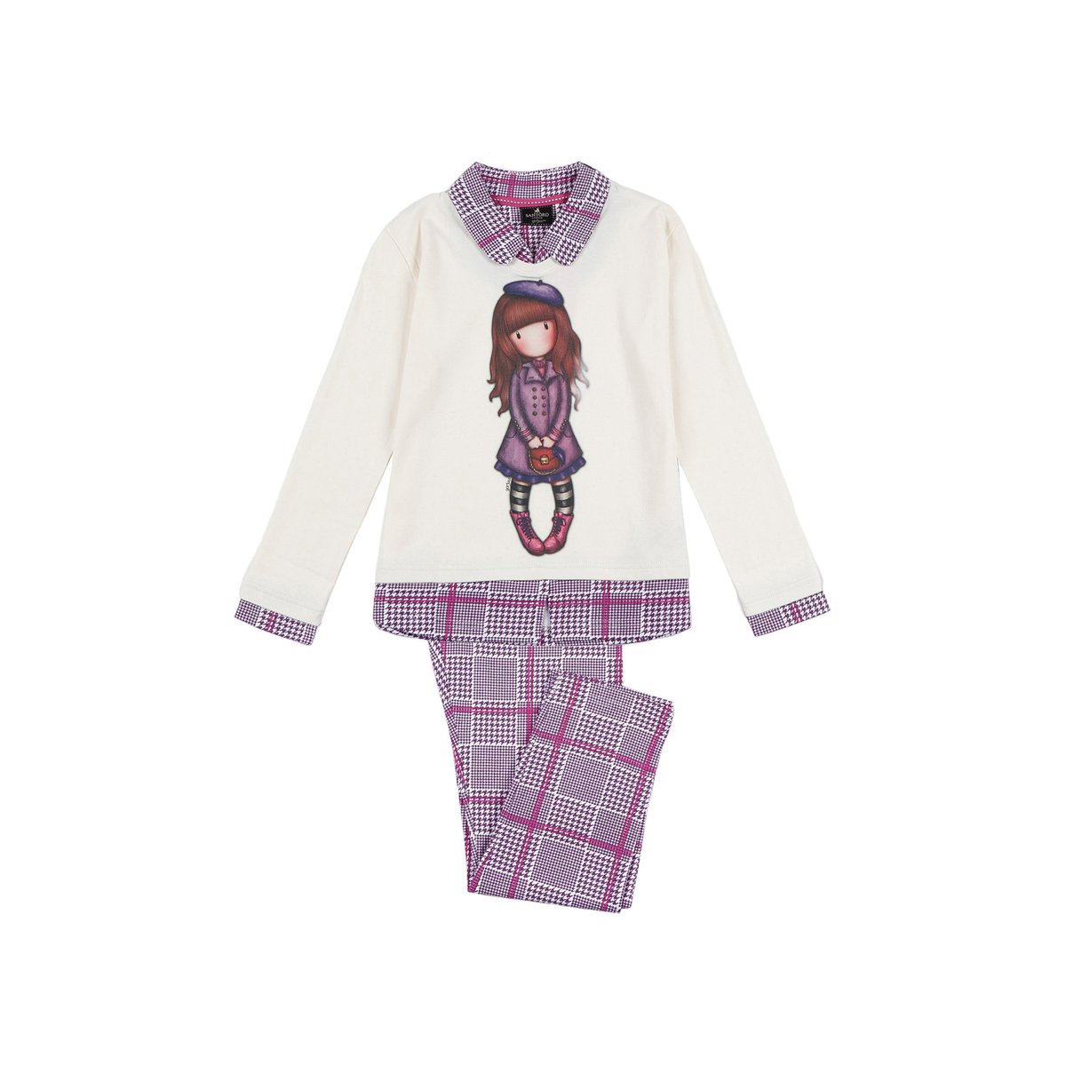Tenue d'intérieur pyjama pantalon et haut Le Beret Santoro ivoire, ADMAS