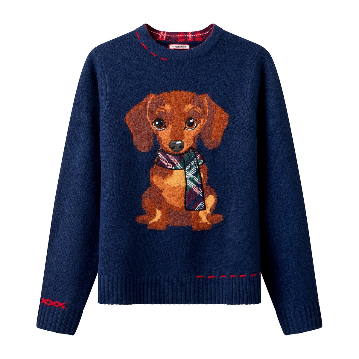 Pull Brodé Teckel Trixie bleu, JOE BROWNS