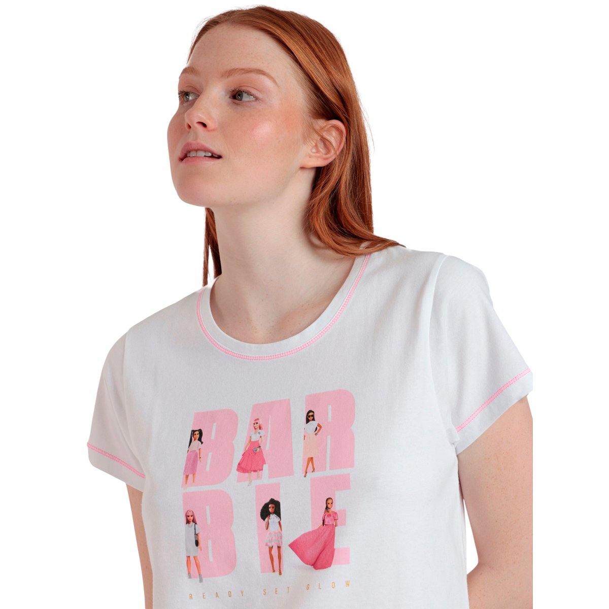 Pyjama short t-shirt She Just Shines Barbie rose, ADMAS