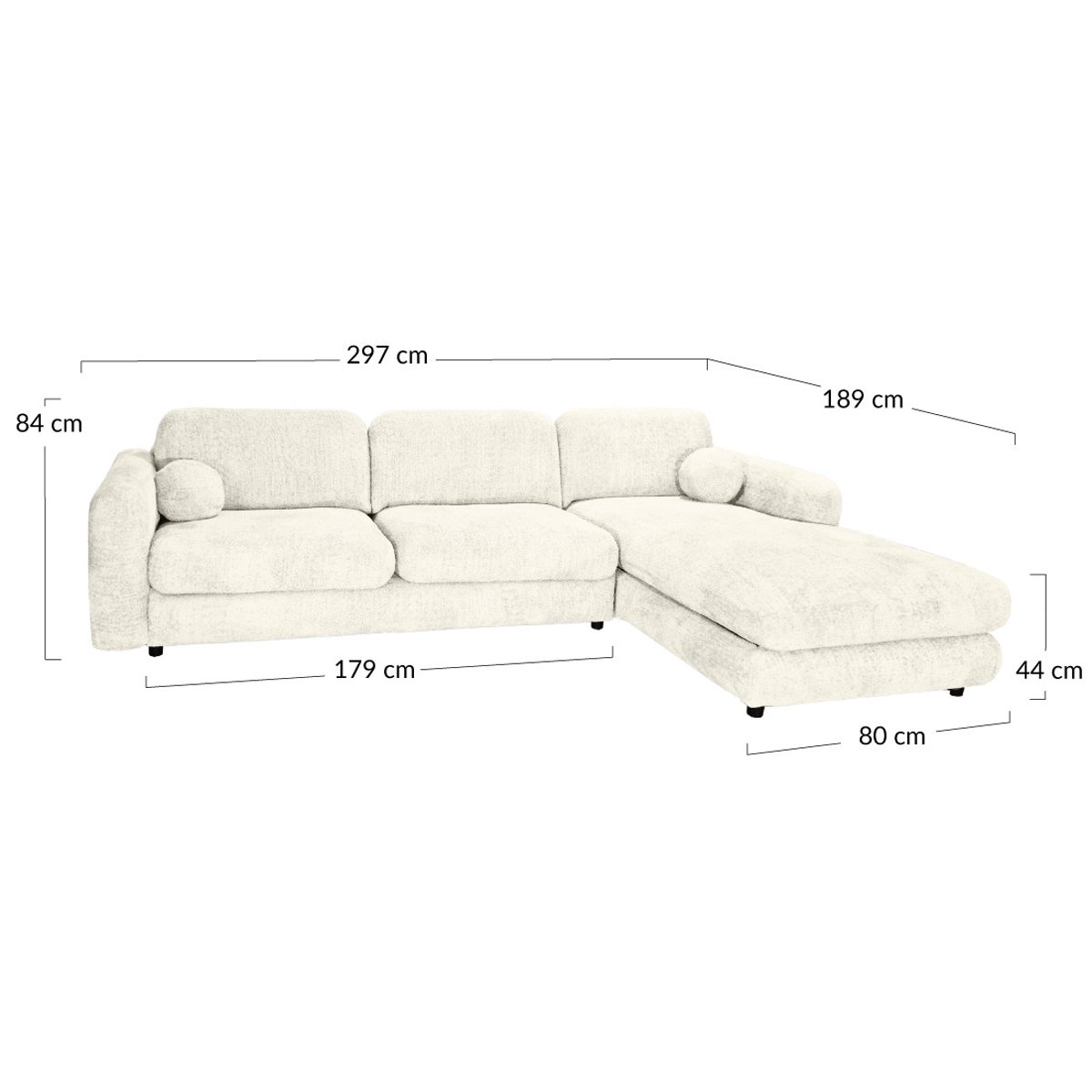Canapé d'Angle droit 4 places - RACHEL beige, BEST MOBILIER