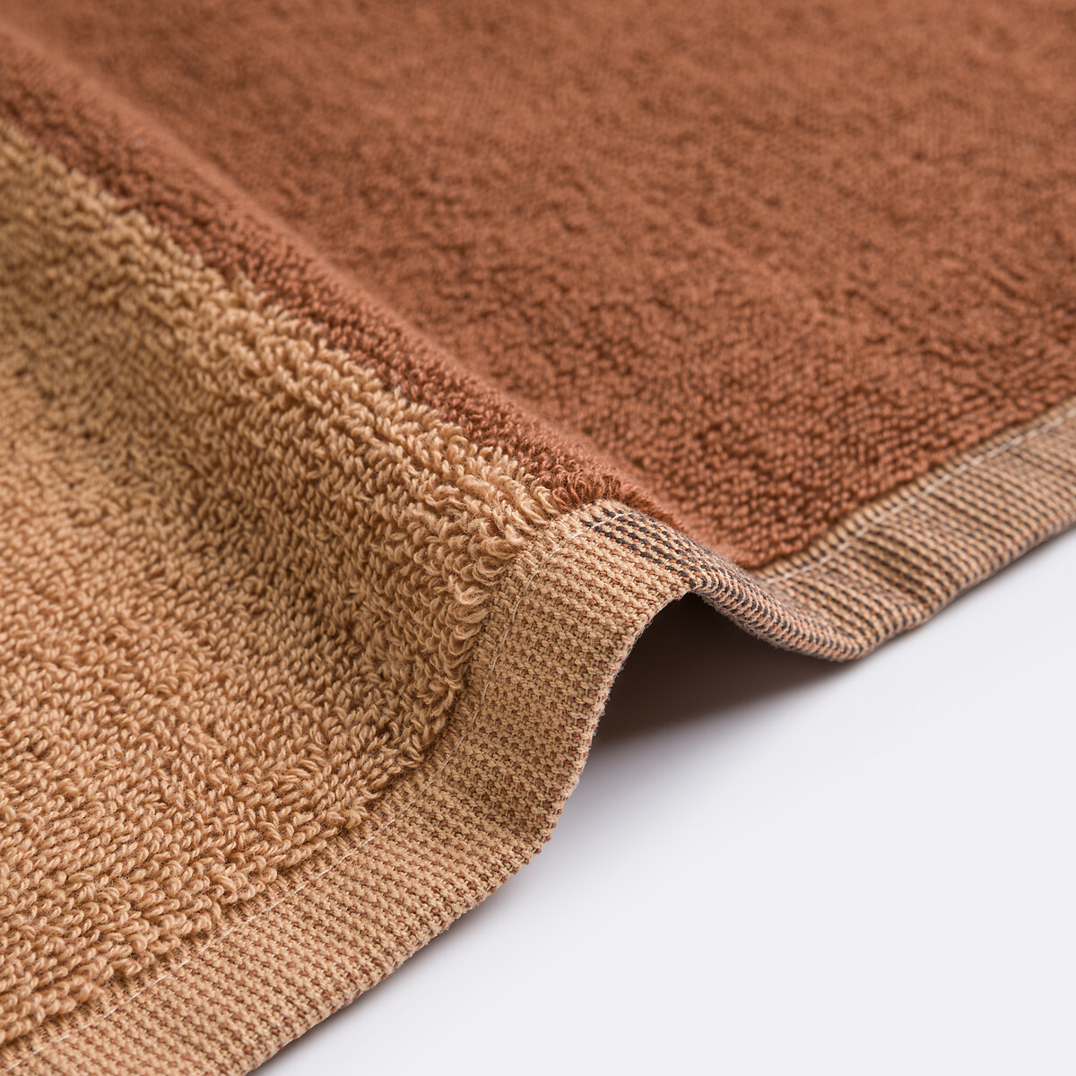 Handdoek in badstof, Palavas kastanje/caramel, LA REDOUTE INTERIEURS