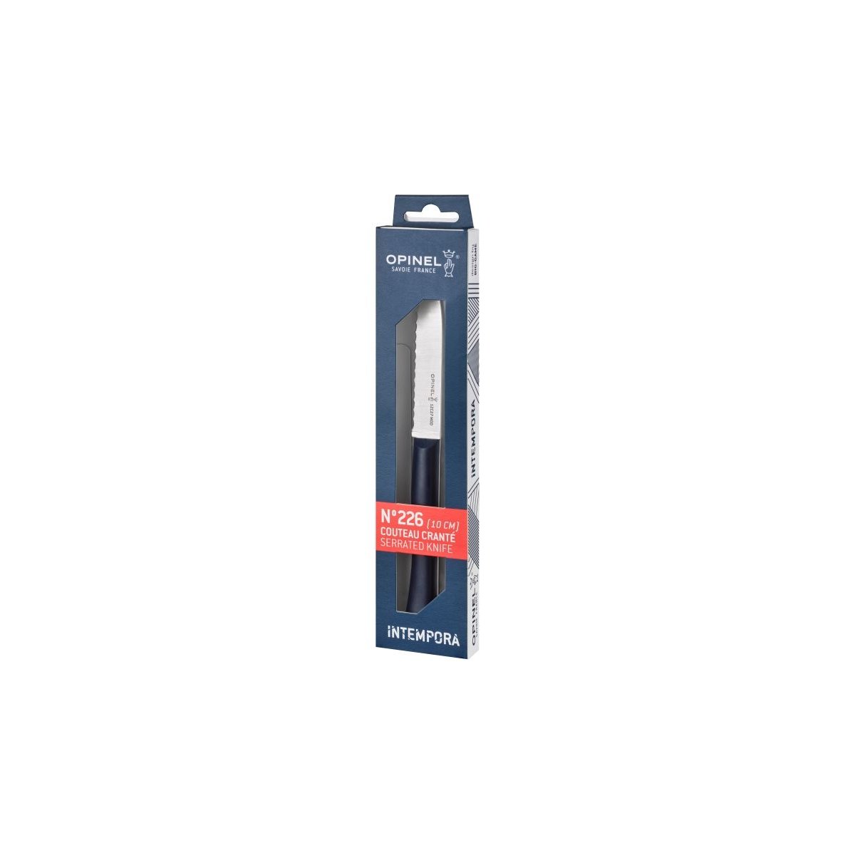 Couteau intempora n°226 cranté 10 cm bleu, OPINEL