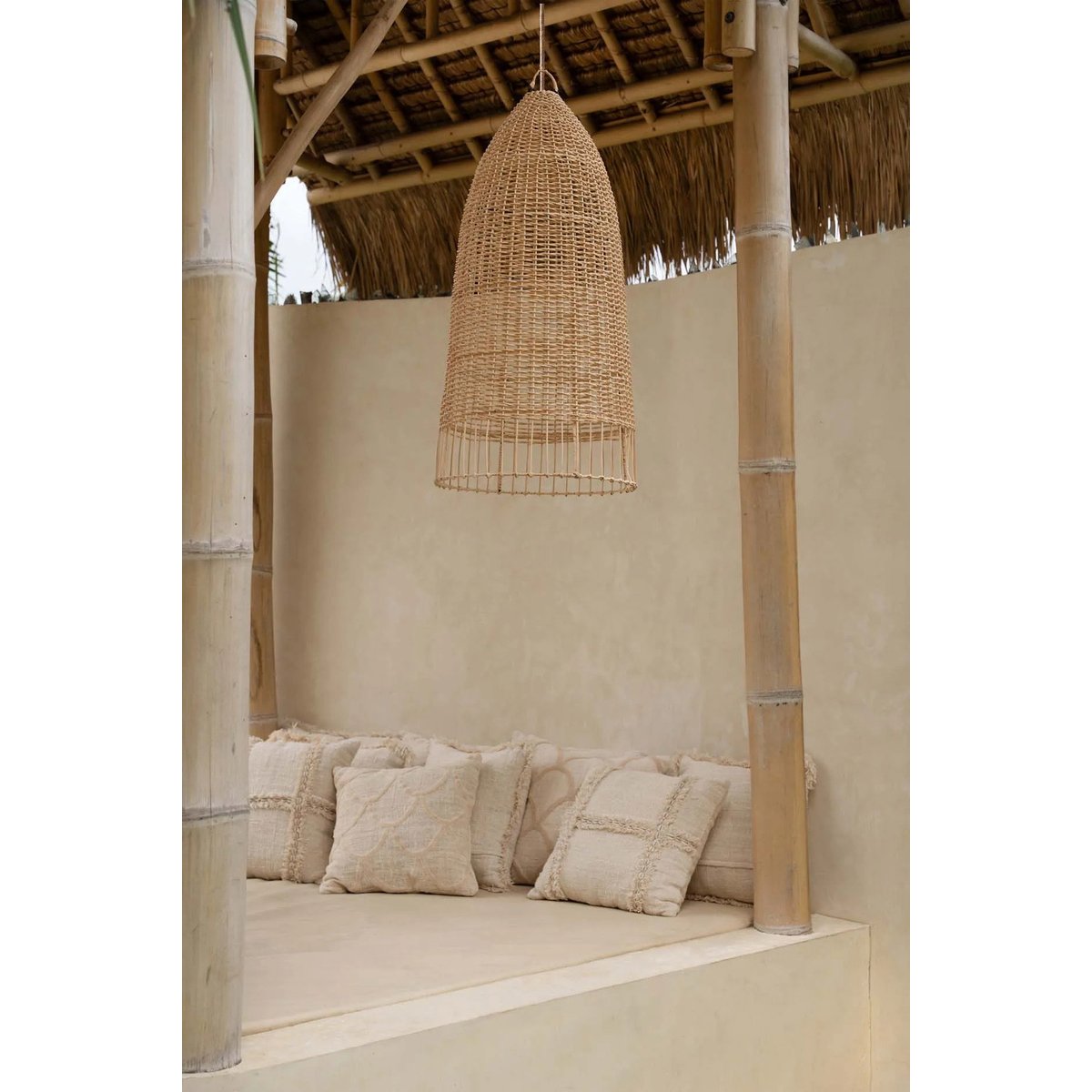 Housse de coussin en coton SAHARA beige, BAZAR BIZAR