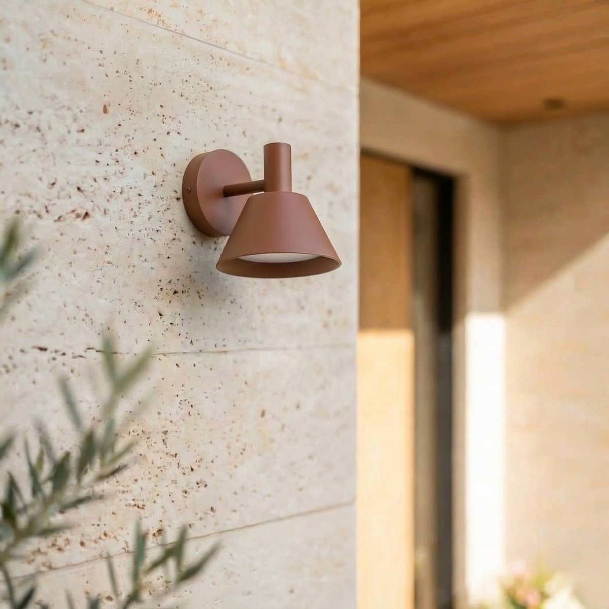 Applique extérieure en aluminium moderneLED marron, LUCANDE